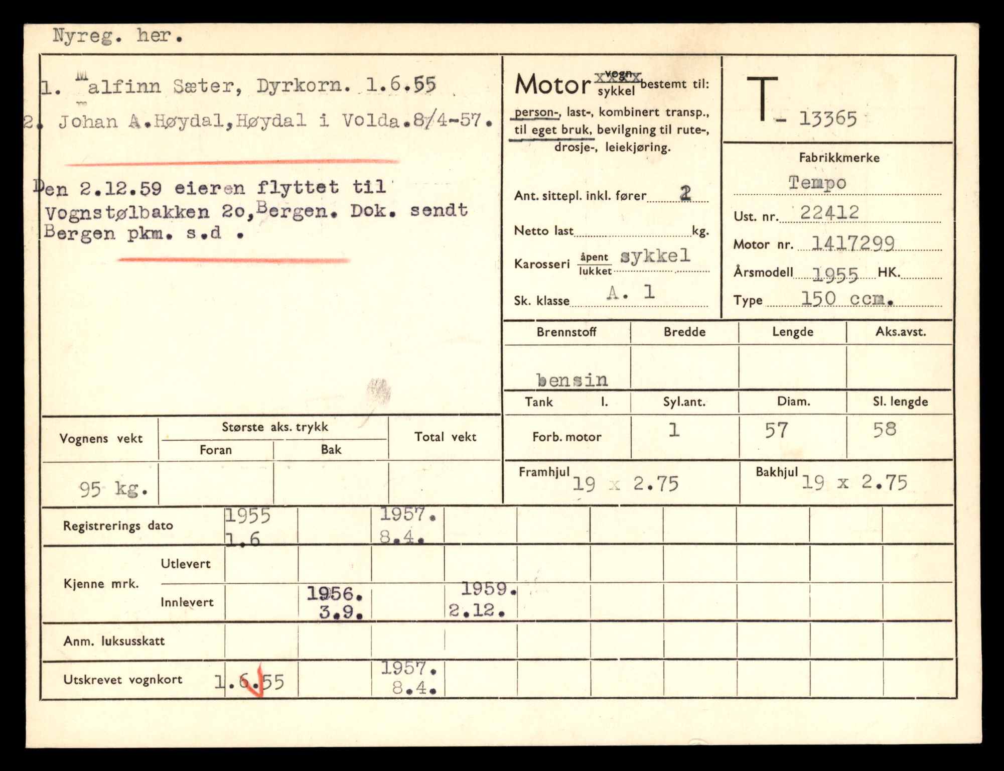 Møre og Romsdal vegkontor - Ålesund trafikkstasjon, AV/SAT-A-4099/F/Fe/L0039: Registreringskort for kjøretøy T 13361 - T 13530, 1927-1998, s. 73