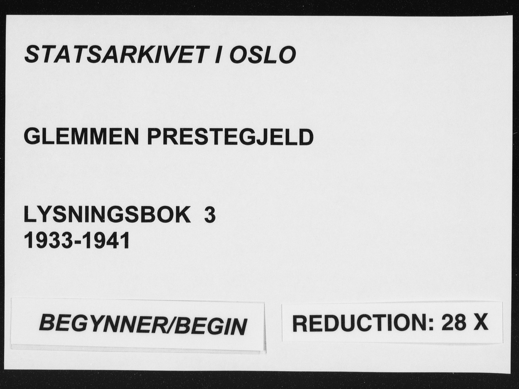 Glemmen prestekontor Kirkebøker, AV/SAO-A-10908/H/Ha/L0003: Lysningsprotokoll nr. 3, 1933-1941