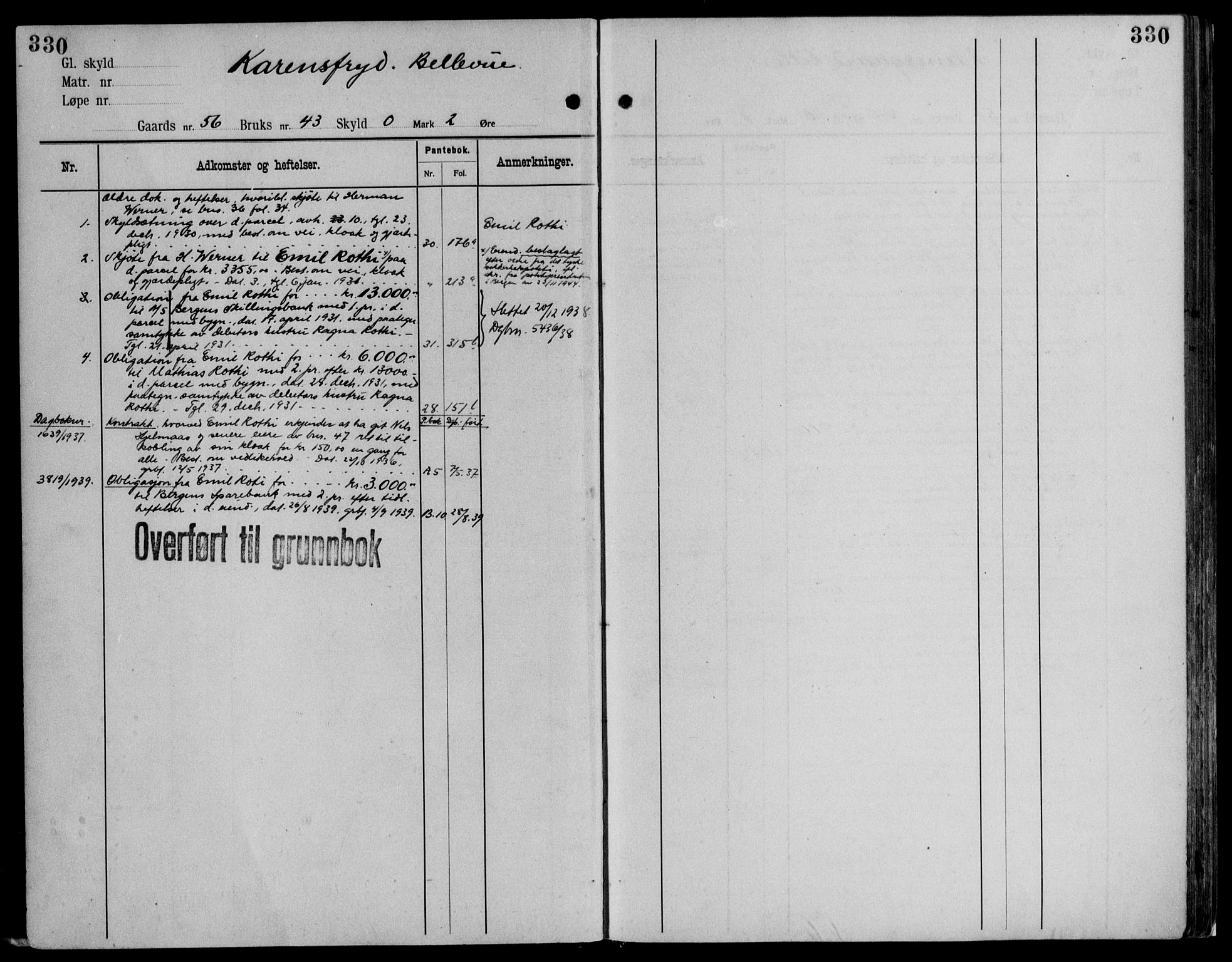 Midhordland sorenskriveri, AV/SAB-A-3001/1/G/Ga/Gab/L0116: Panteregister nr. II.A.b.116, s. 330