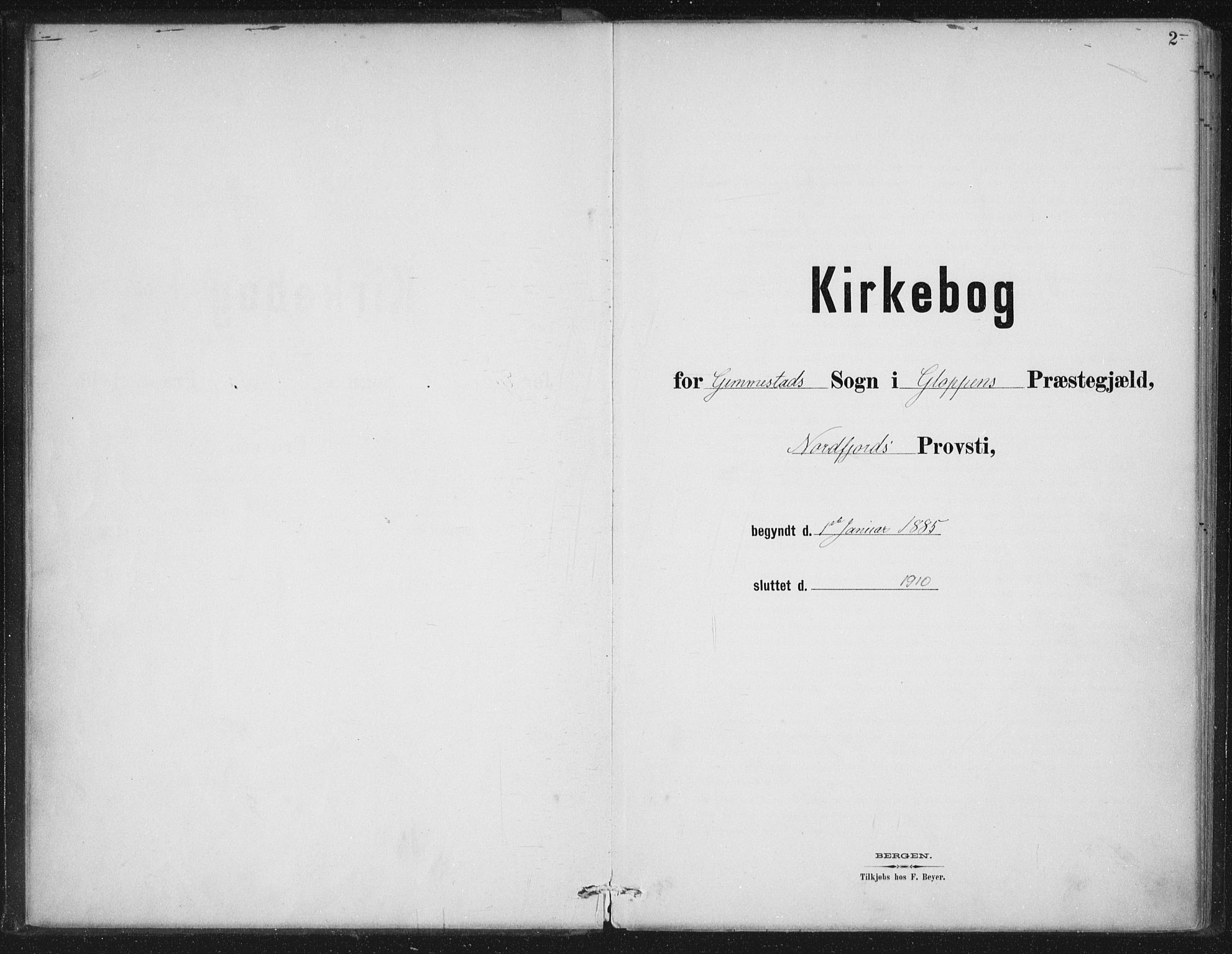 Gloppen sokneprestembete, SAB/A-80101/H/Haa/Haad/L0001: Ministerialbok nr. D  1, 1885-1910, s. 2