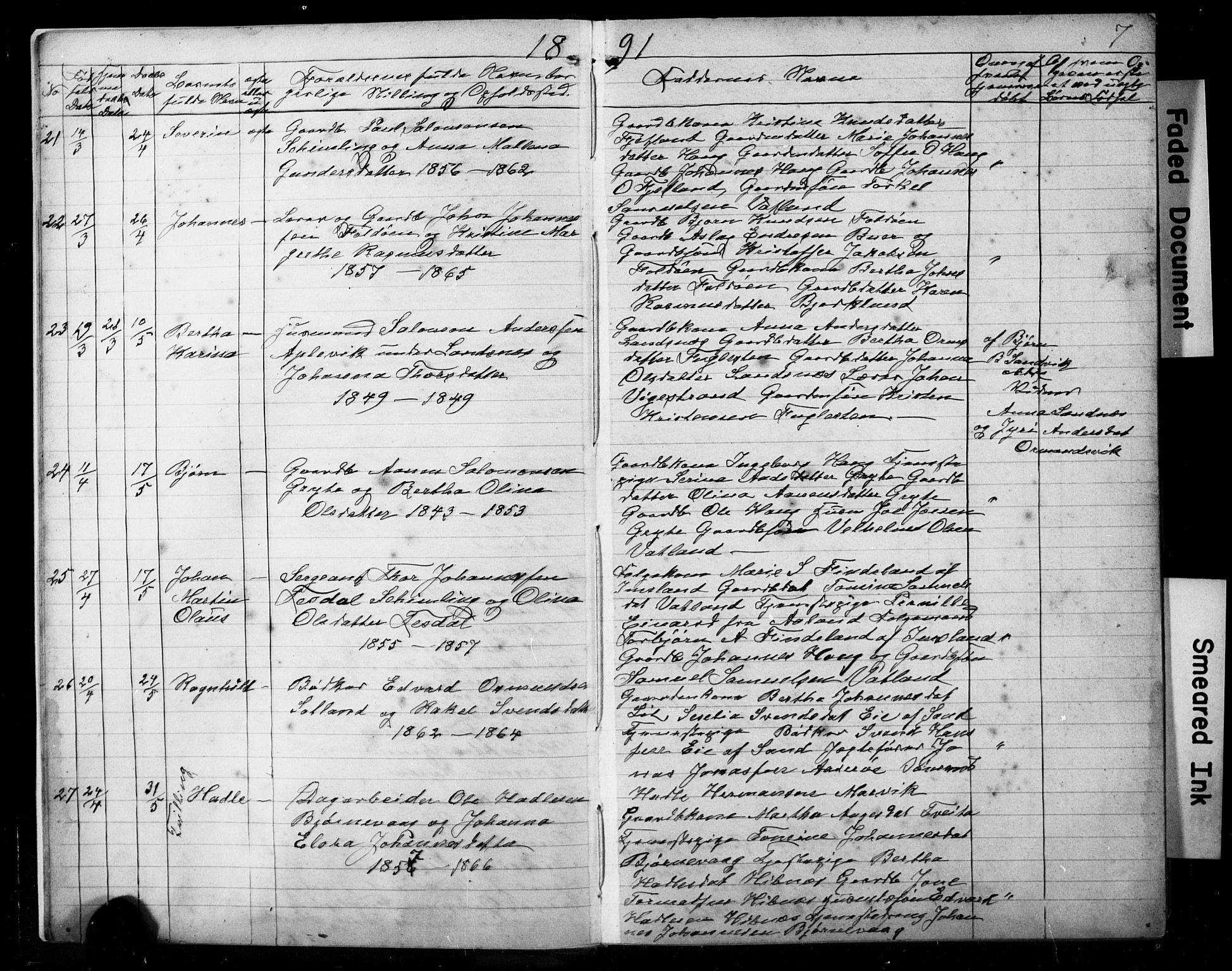Jelsa sokneprestkontor, AV/SAST-A-101842/01/V: Klokkerbok nr. B 4, 1890-1928, s. 7
