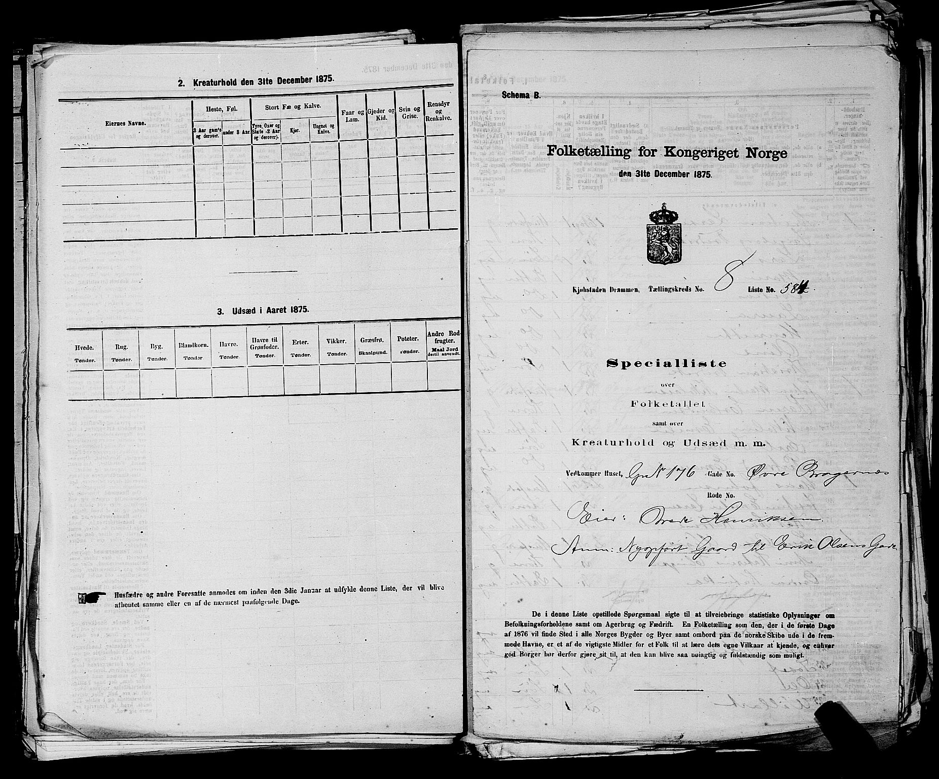 SAKO, Folketelling 1875 for 0602 Drammen kjøpstad, 1875, s. 799