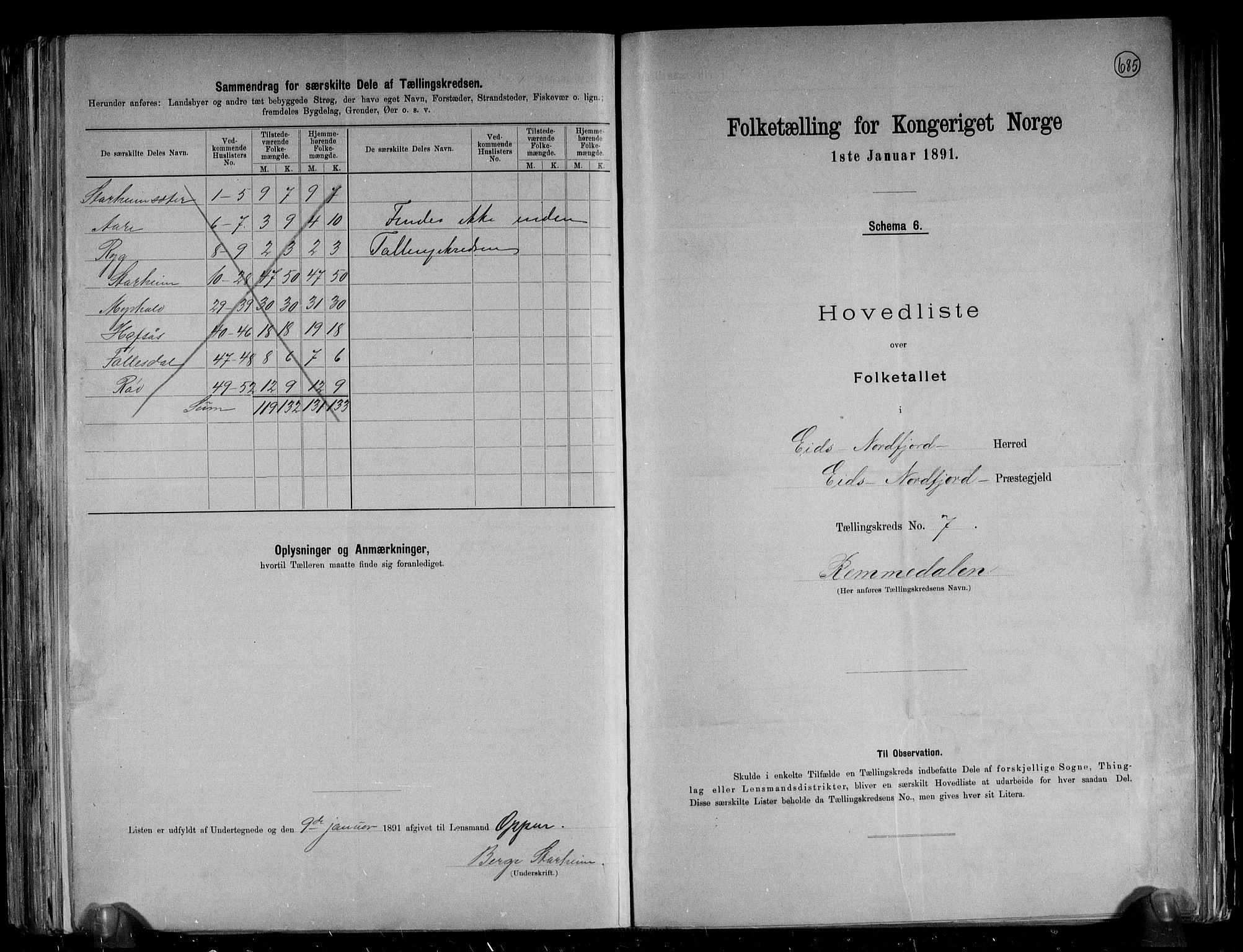 RA, Folketelling 1891 for 1443 Eid herred, 1891, s. 25