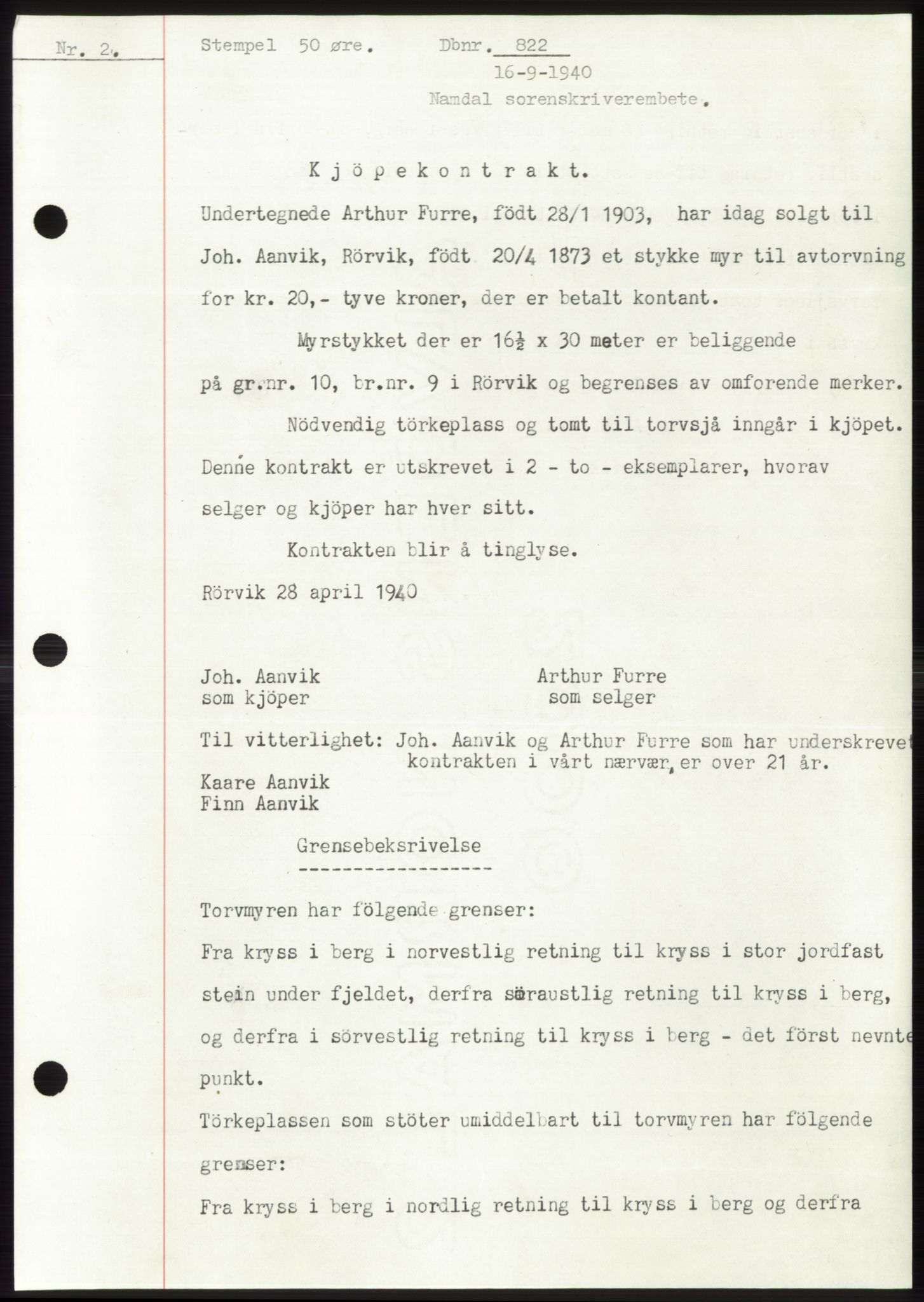 Namdal sorenskriveri, SAT/A-4133/1/2/2C: Pantebok nr. -, 1940-1941, Tingl.dato: 16.09.1940