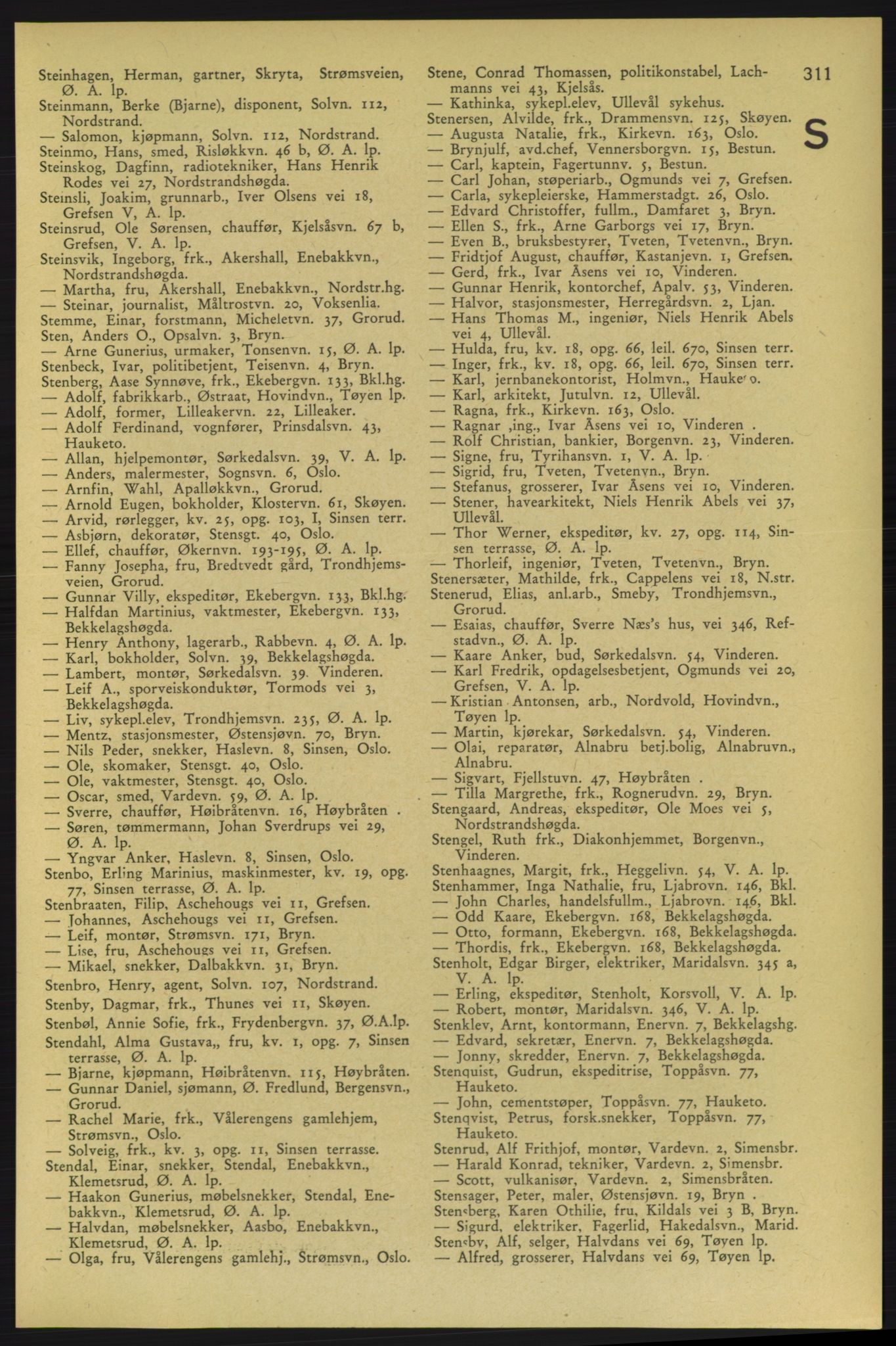 Aker adressebok/adressekalender, PUBL/001/A/006: Aker adressebok, 1937-1938, s. 311