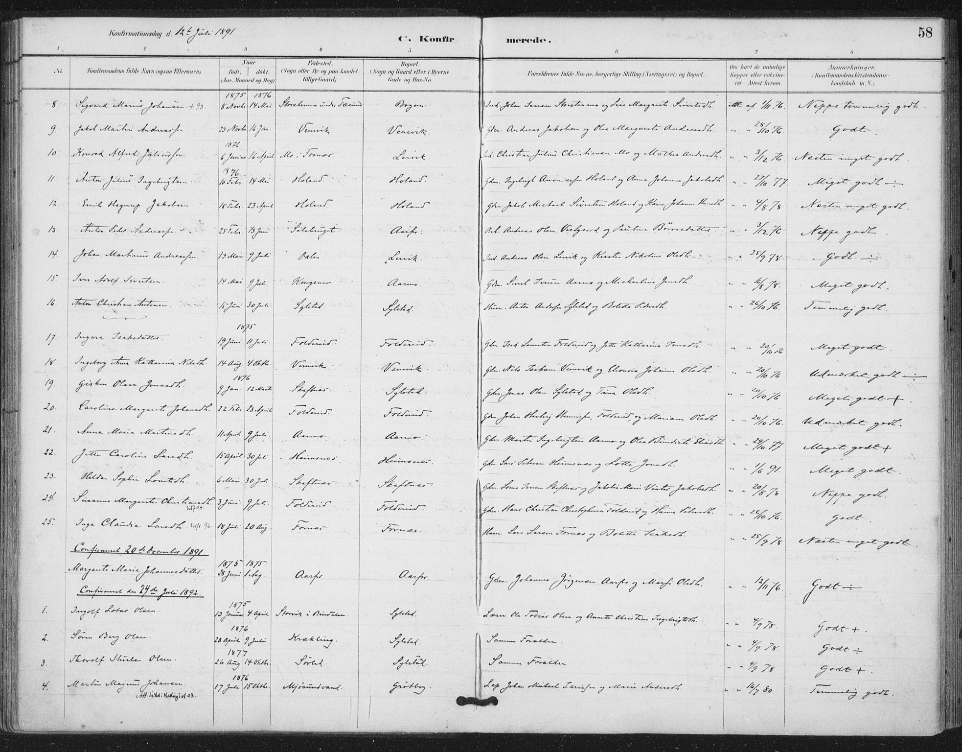 Ministerialprotokoller, klokkerbøker og fødselsregistre - Nord-Trøndelag, AV/SAT-A-1458/783/L0660: Ministerialbok nr. 783A02, 1886-1918, s. 58