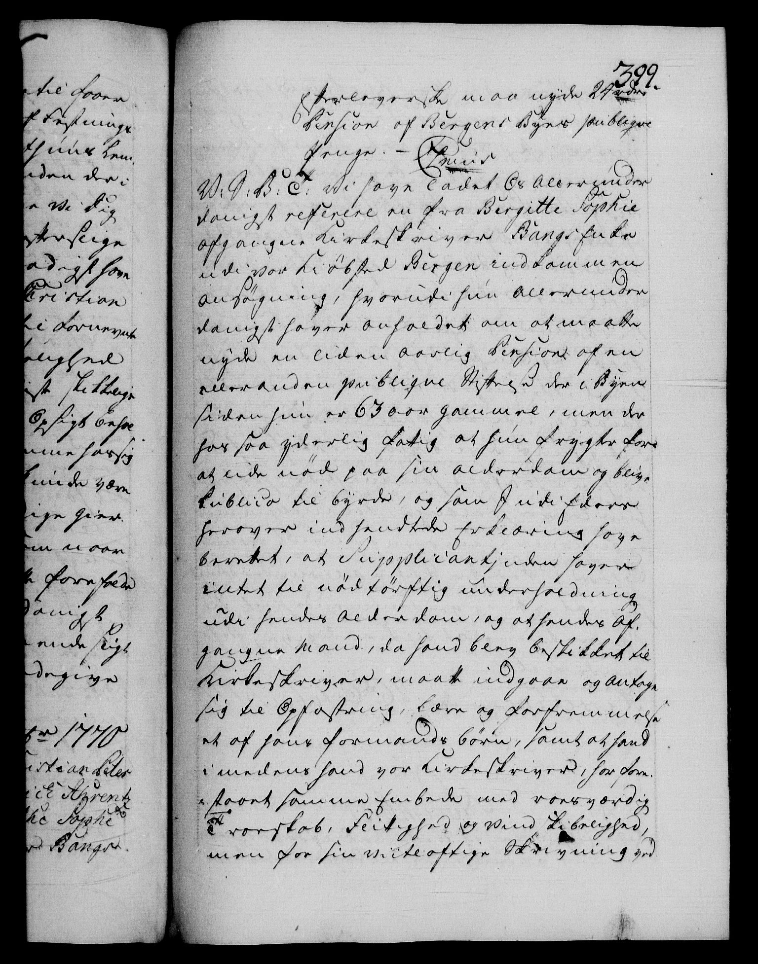 Danske Kanselli 1572-1799, AV/RA-EA-3023/F/Fc/Fca/Fcab/L0039: Norske tegnelser, 1769-1771, s. 399a