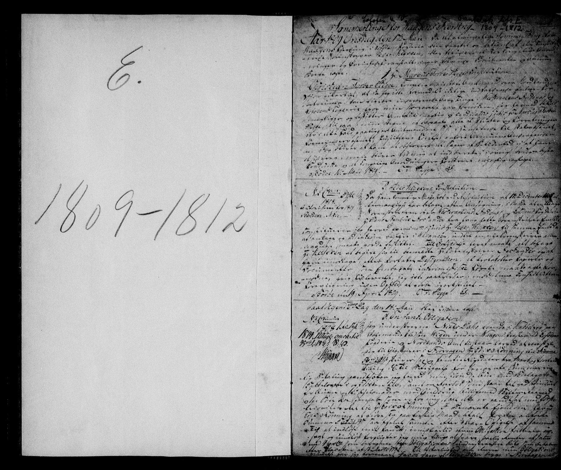 Vesterålen sorenskriveri, SAT/A-4180/1/2/2Ca/L0005: Pantebok nr. E, 1809-1812, s. 1