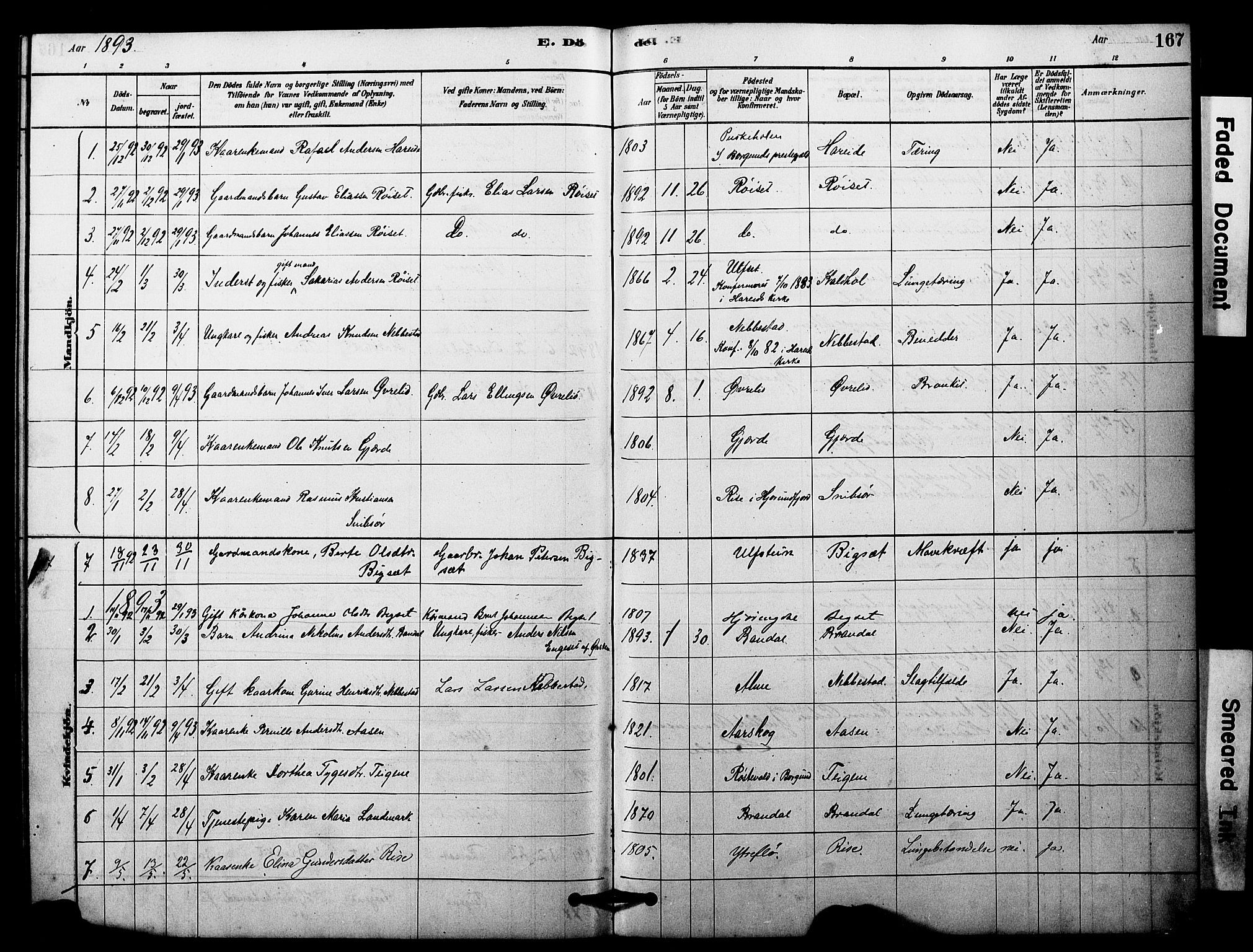 Ministerialprotokoller, klokkerbøker og fødselsregistre - Møre og Romsdal, AV/SAT-A-1454/510/L0122: Ministerialbok nr. 510A02, 1878-1897, s. 167