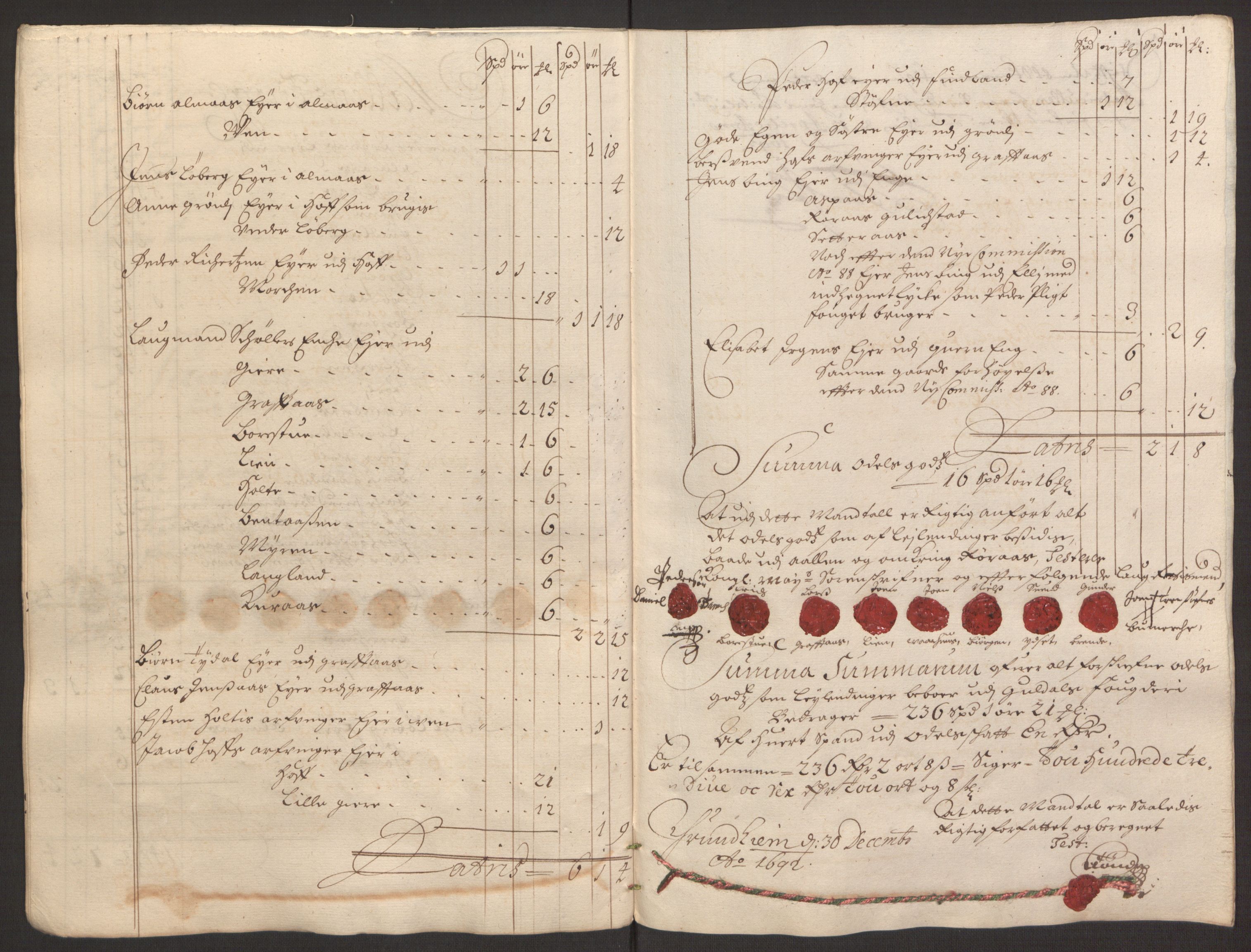 Rentekammeret inntil 1814, Reviderte regnskaper, Fogderegnskap, RA/EA-4092/R59/L3942: Fogderegnskap Gauldal, 1692, s. 109