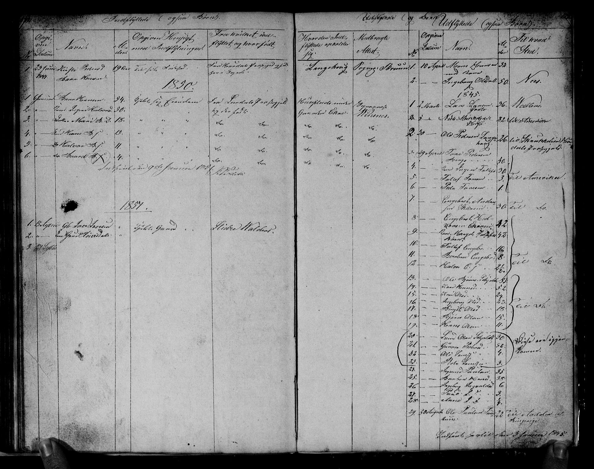 Gol kirkebøker, AV/SAKO-A-226/G/Gb/L0003: Klokkerbok nr. II 3, 1844-1858, s. 172-173