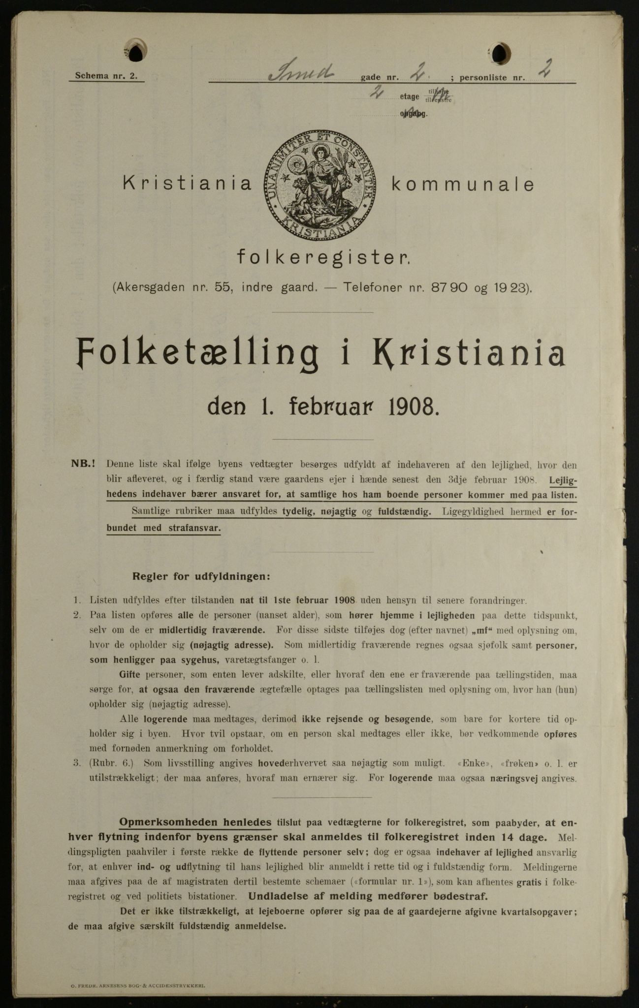 OBA, Kommunal folketelling 1.2.1908 for Kristiania kjøpstad, 1908, s. 87429