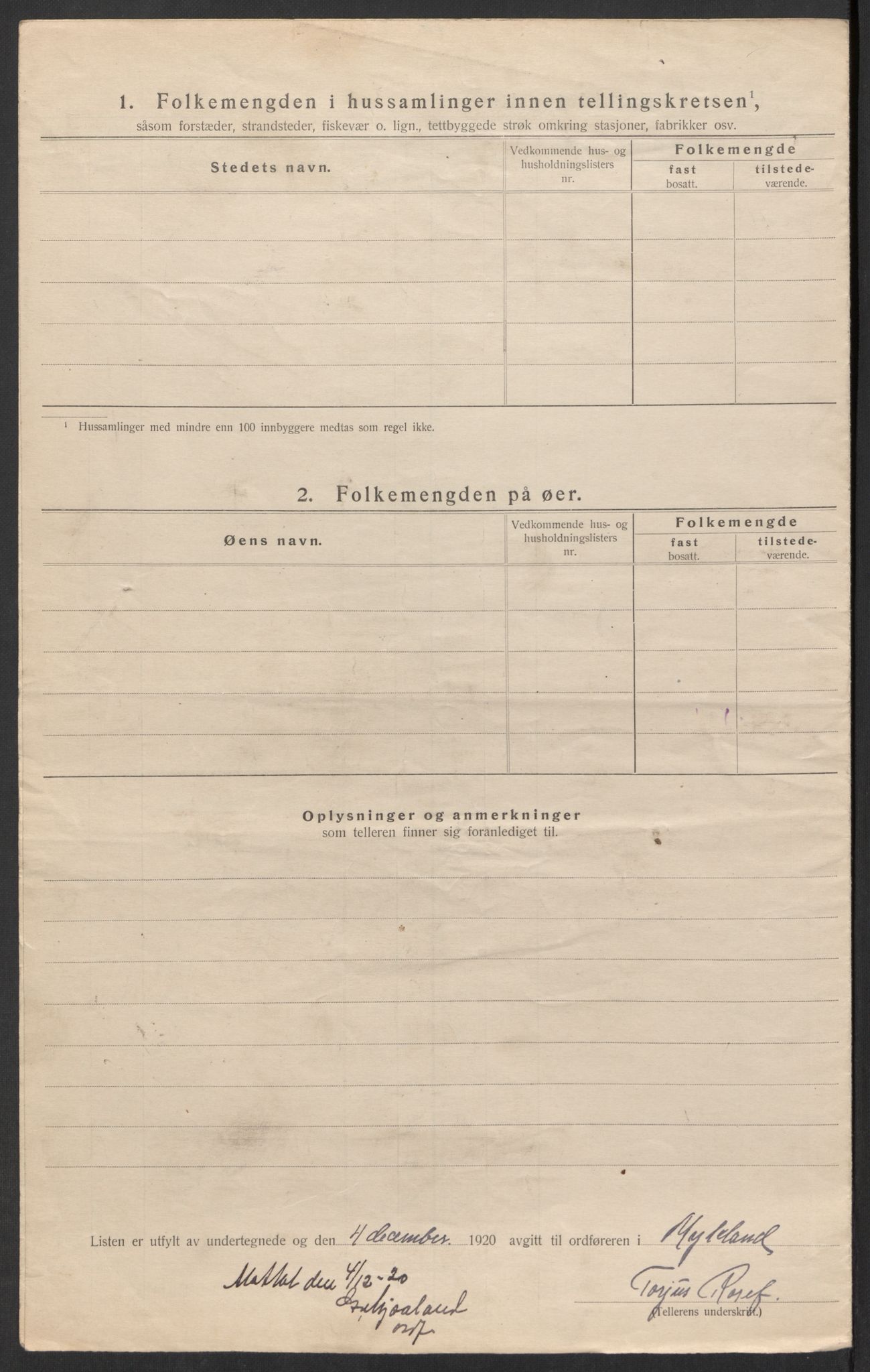 SAK, Folketelling 1920 for 0932 Mykland herred, 1920, s. 18