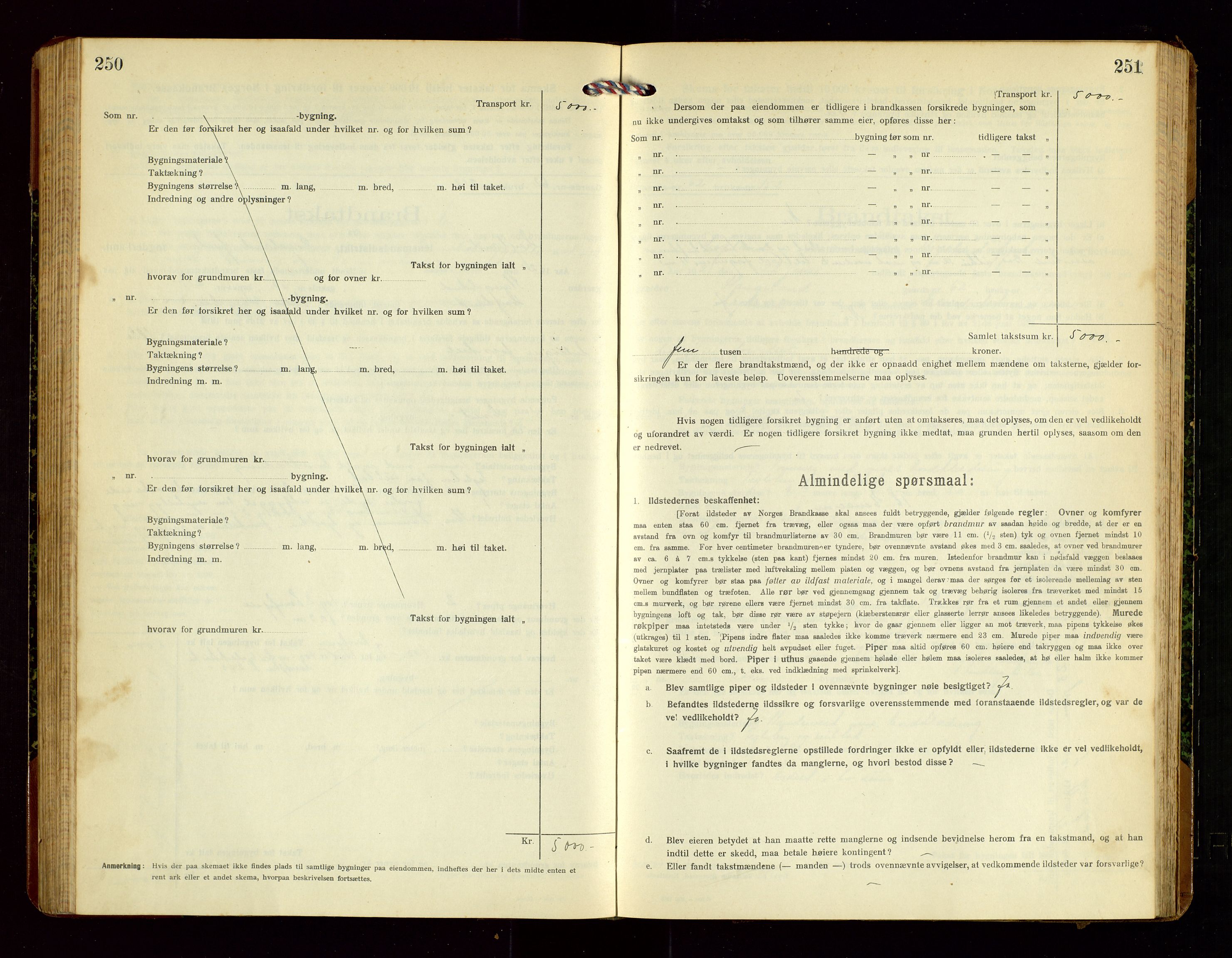 Høyland/Sandnes lensmannskontor, AV/SAST-A-100166/Gob/L0003: "Brandtakstprotokol", 1918-1924, s. 250-251