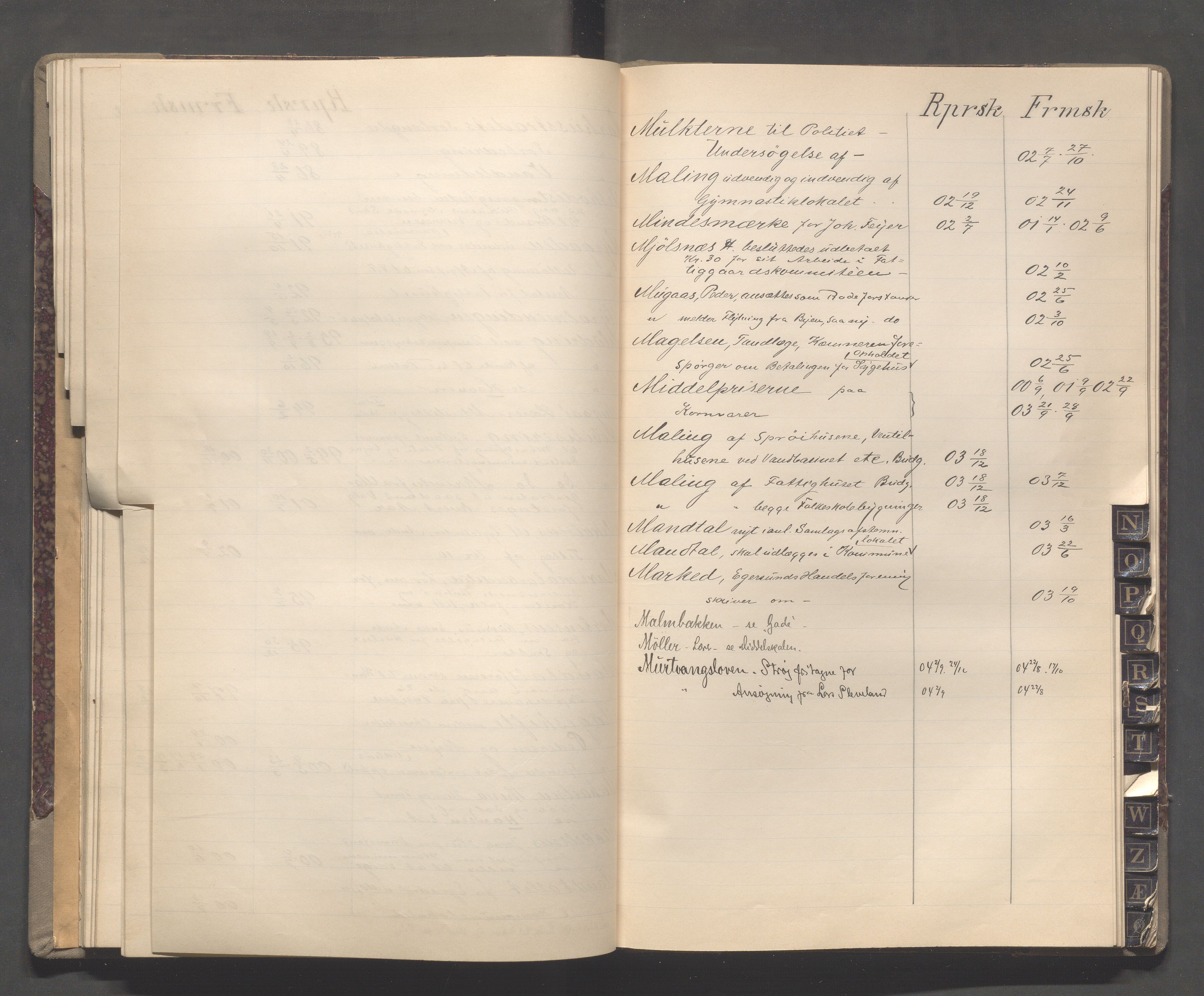 Egersund kommune (Ladested) - Formannskapet, IKAR/K-100502/C/Cb/L0001: Saksregister, 1880-1903, s. 73