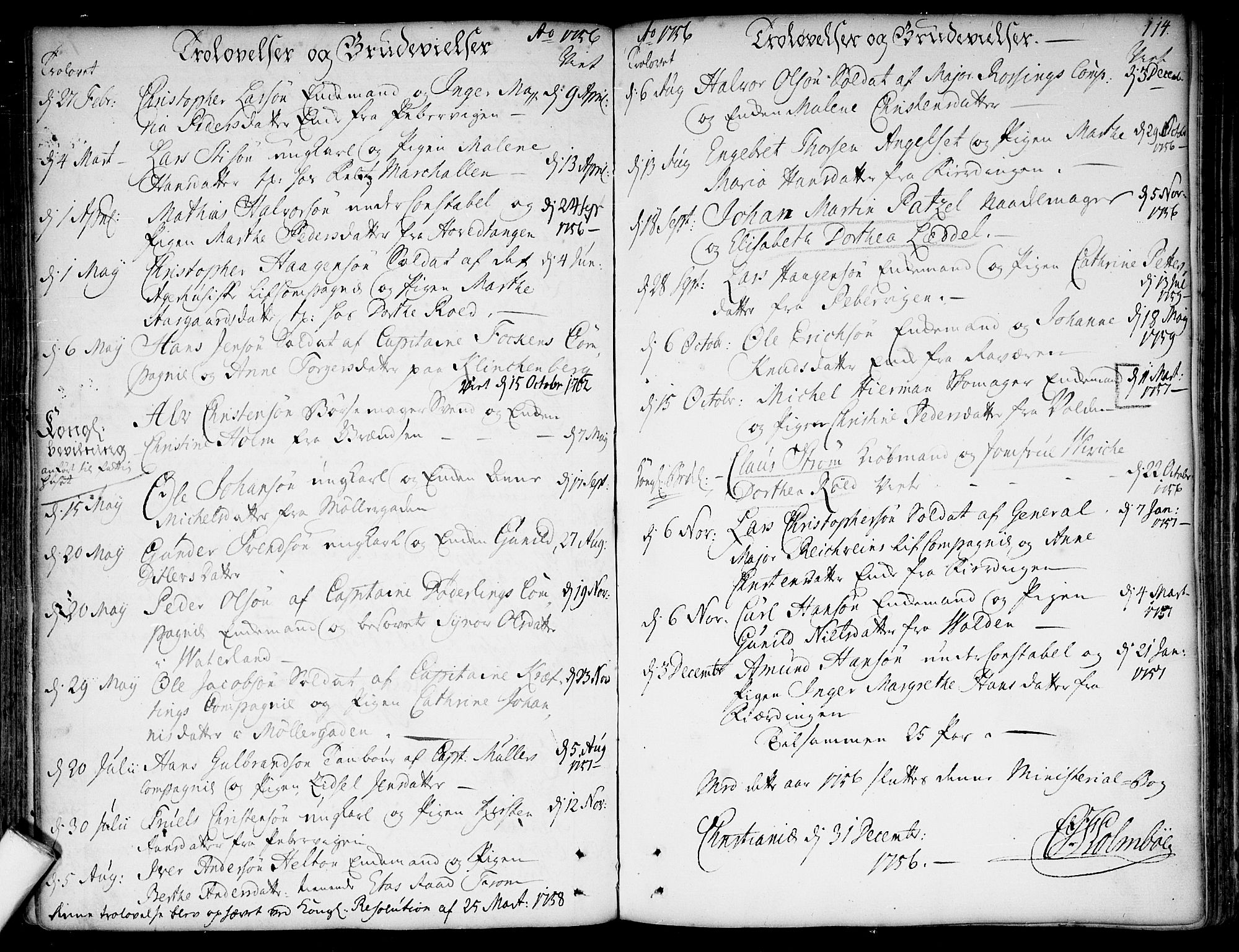 Garnisonsmenigheten Kirkebøker, AV/SAO-A-10846/F/Fa/L0001: Ministerialbok nr. 1, 1734-1756, s. 114