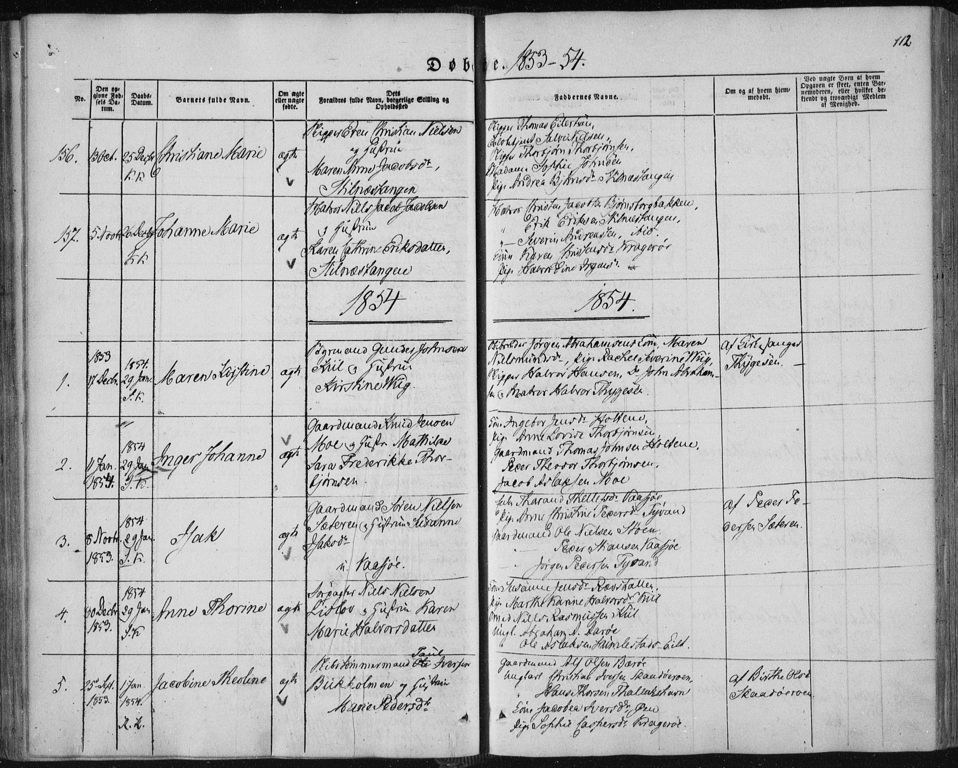 Sannidal kirkebøker, AV/SAKO-A-296/F/Fa/L0008: Ministerialbok nr. 8, 1847-1862, s. 112