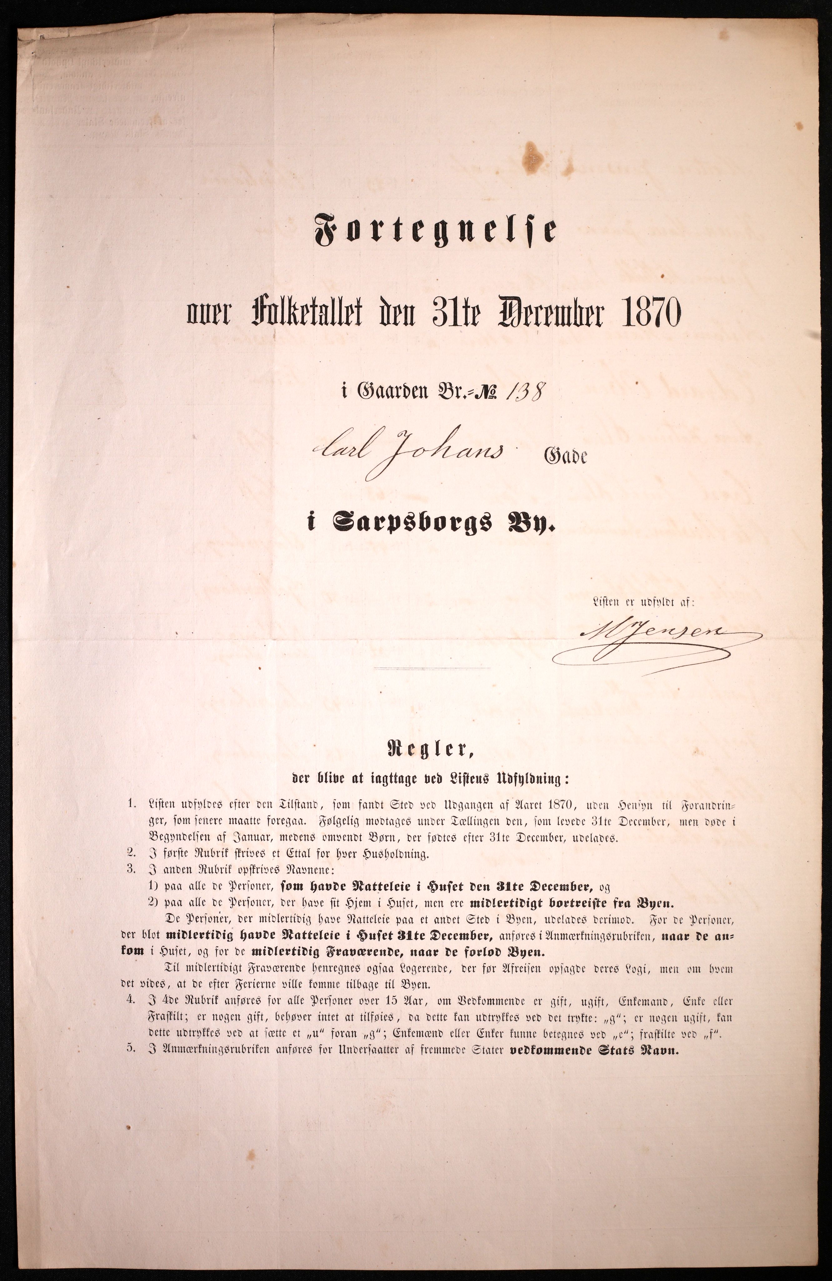 RA, Folketelling 1870 for 0102 Sarpsborg kjøpstad, 1870, s. 477