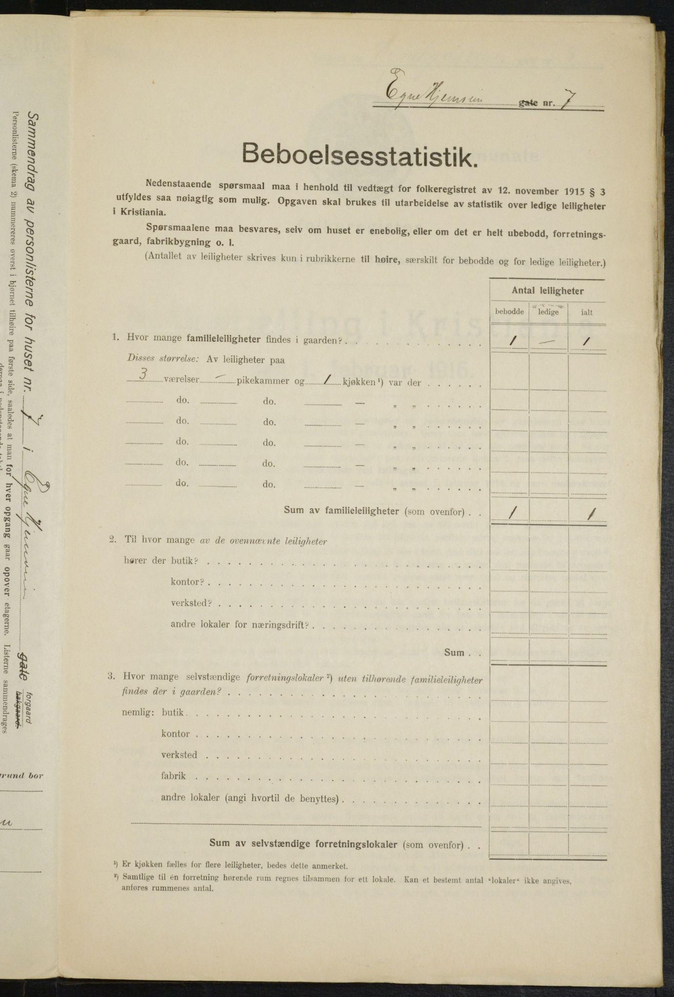 OBA, Kommunal folketelling 1.2.1916 for Kristiania, 1916, s. 18999