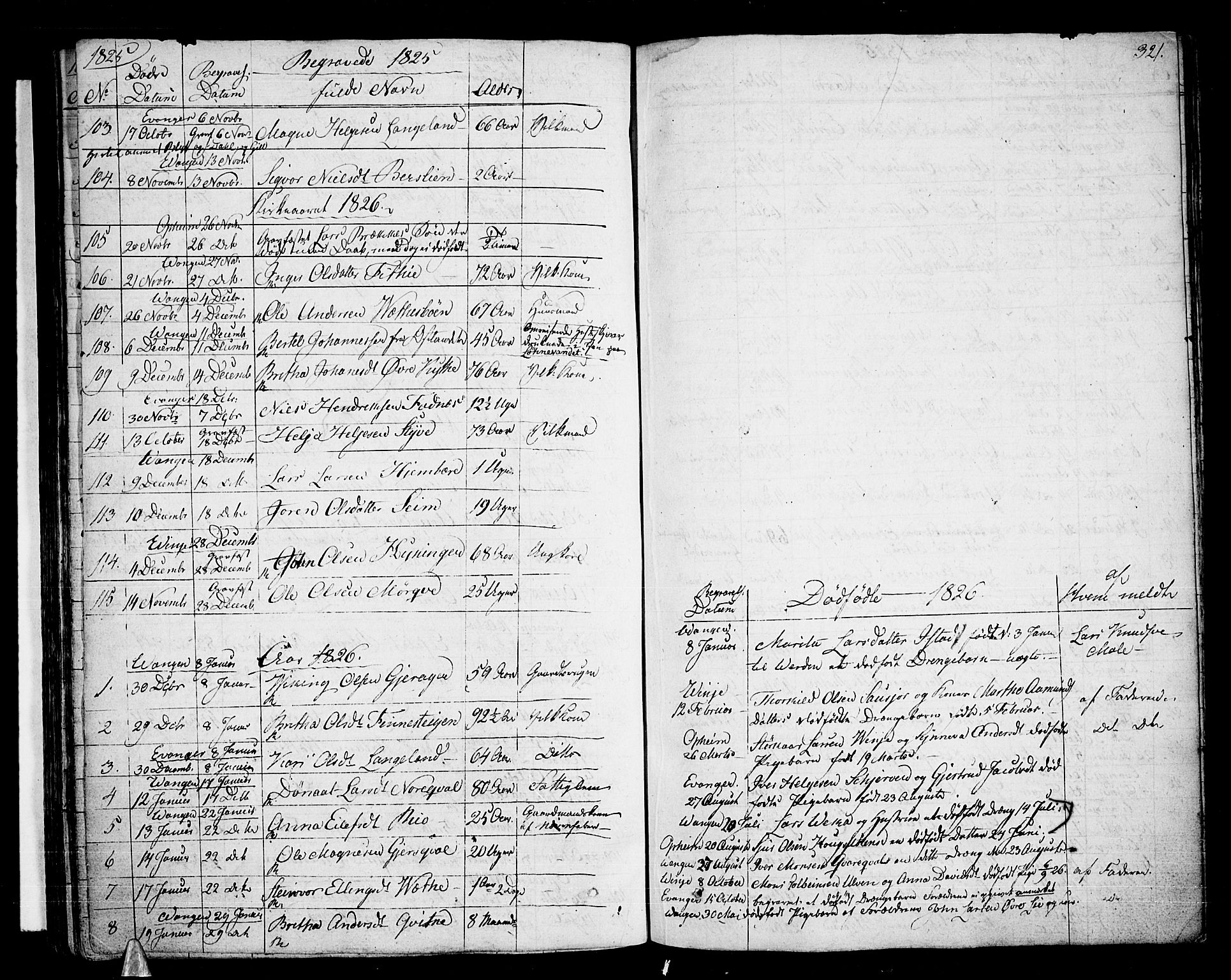 Voss sokneprestembete, AV/SAB-A-79001/H/Haa: Ministerialbok nr. A 12, 1823-1837, s. 321
