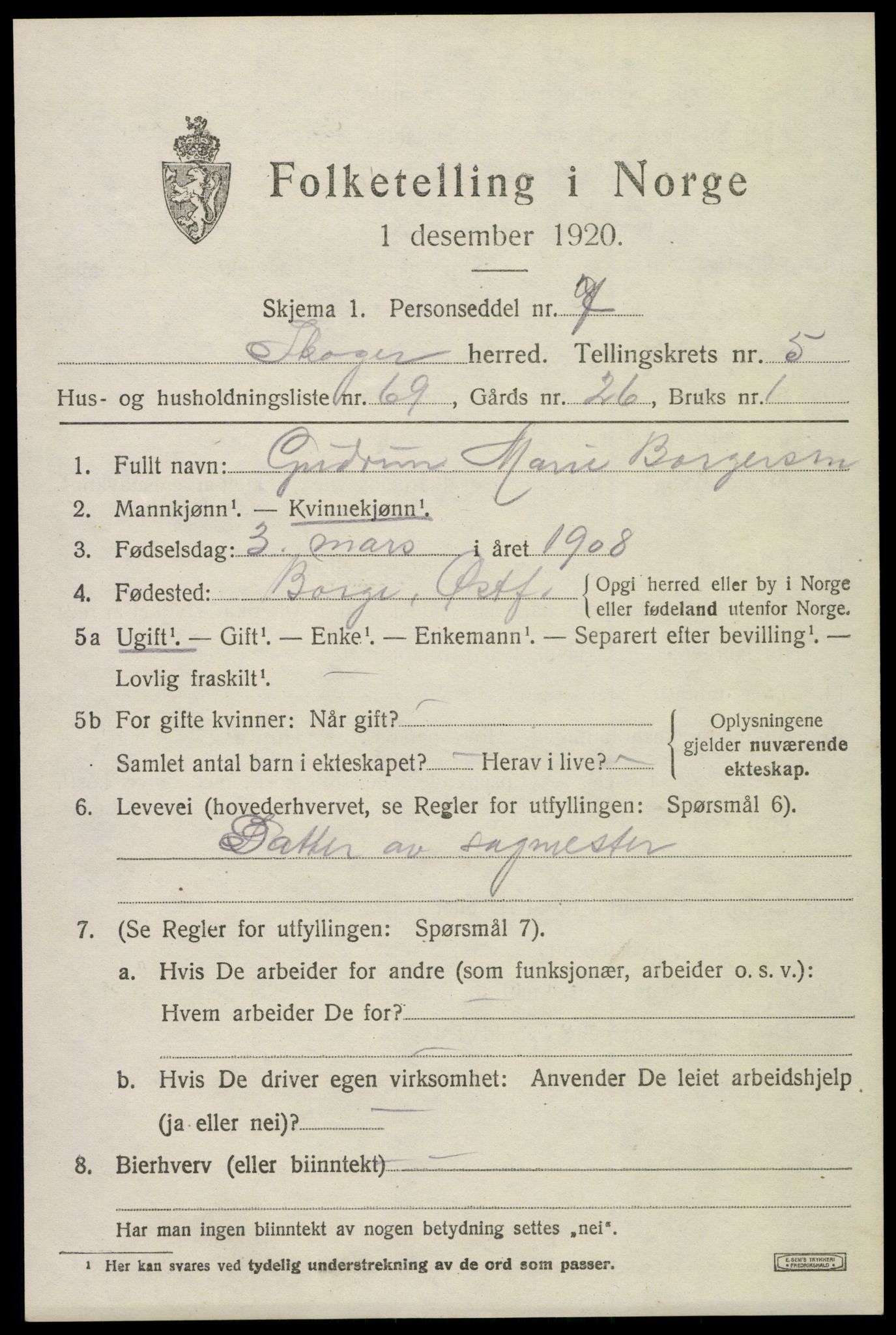 SAKO, Folketelling 1920 for 0712 Skoger herred, 1920, s. 11815