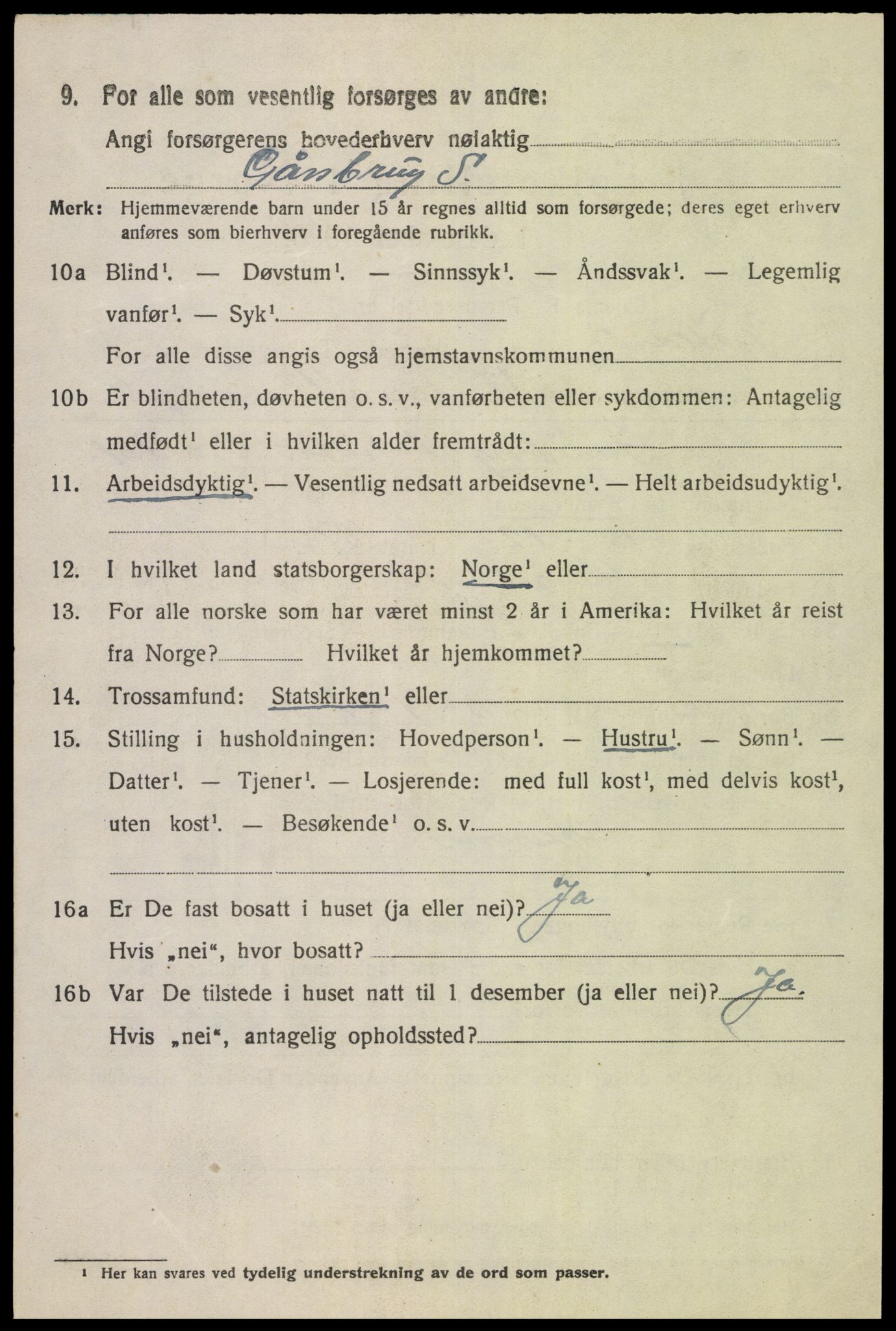 SAK, Folketelling 1920 for 1036 Fjotland herred, 1920, s. 2405