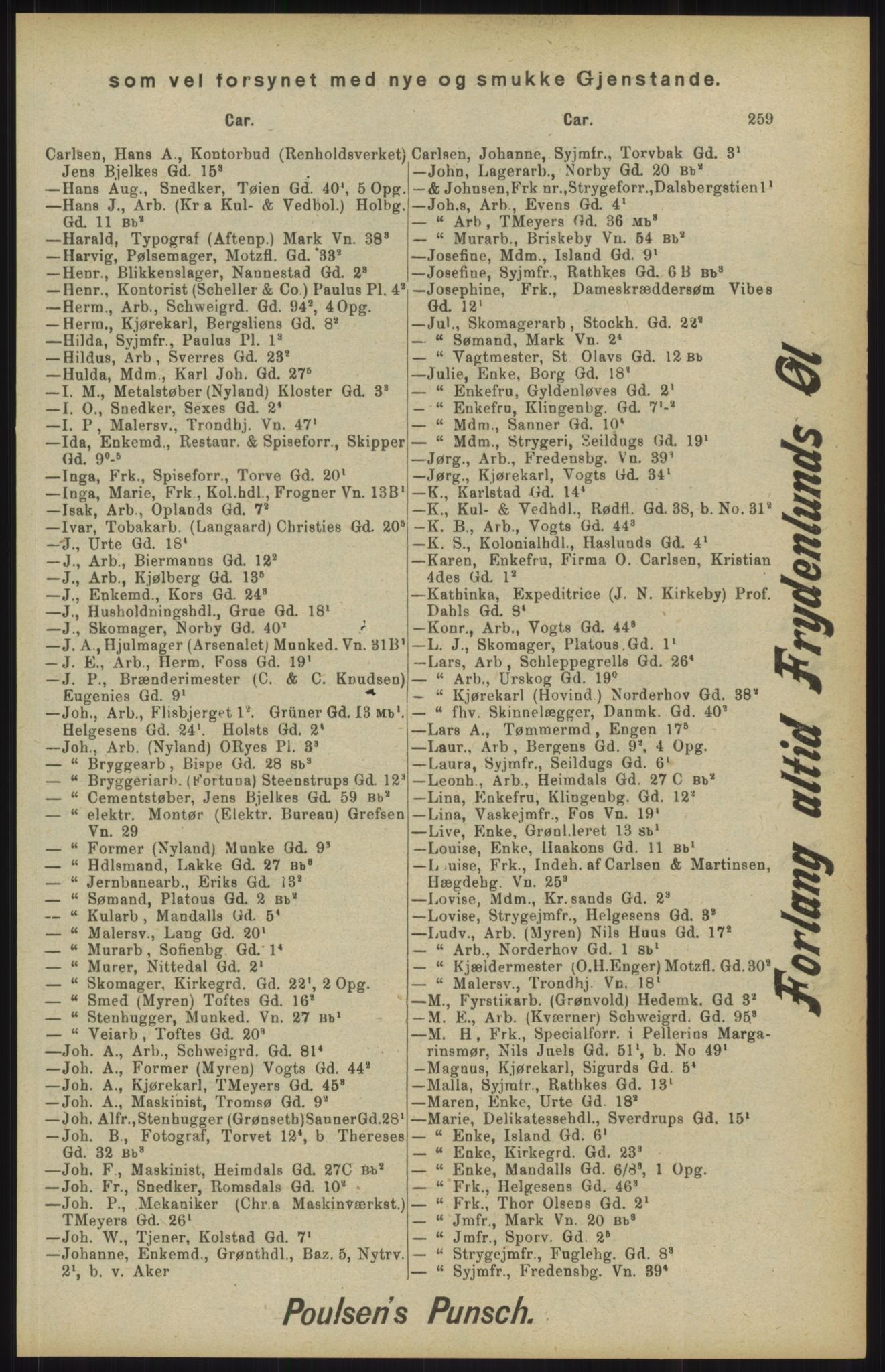 Kristiania/Oslo adressebok, PUBL/-, 1904, s. 259