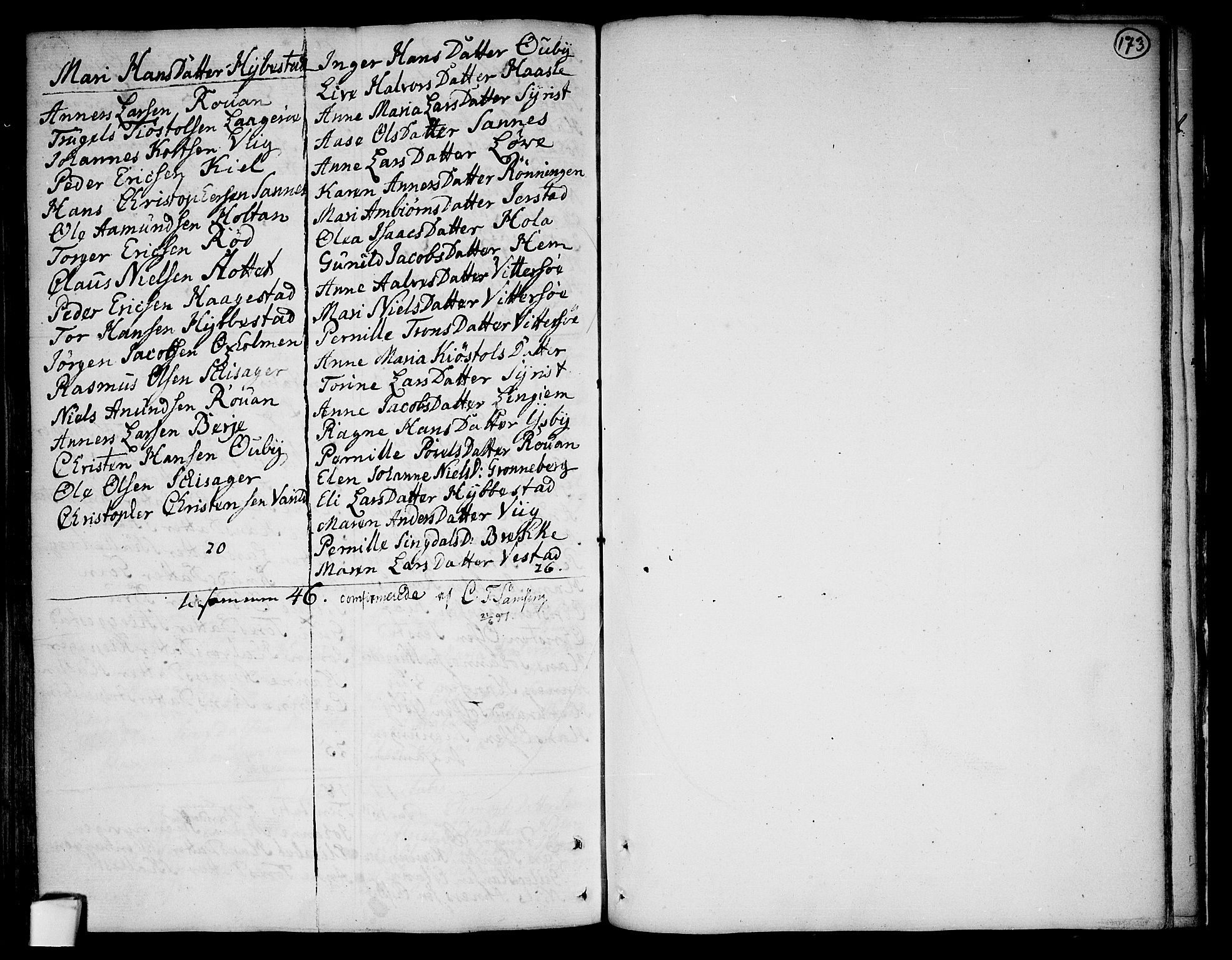 Tjølling kirkebøker, SAKO/A-60/F/Fa/L0003: Ministerialbok nr. 3, 1735-1778, s. 173