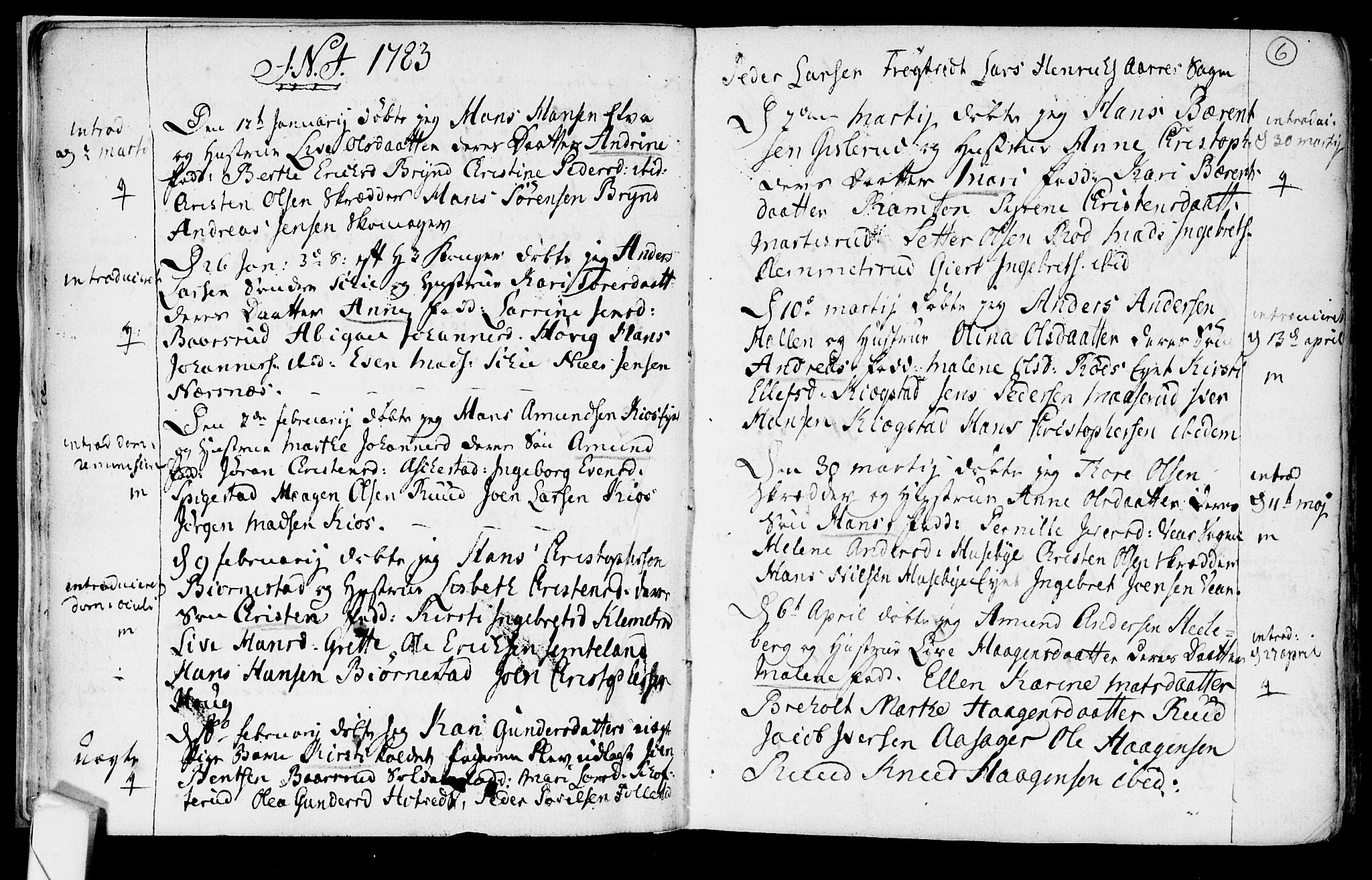 Røyken kirkebøker, AV/SAKO-A-241/F/Fa/L0003: Ministerialbok nr. 3, 1782-1813, s. 6