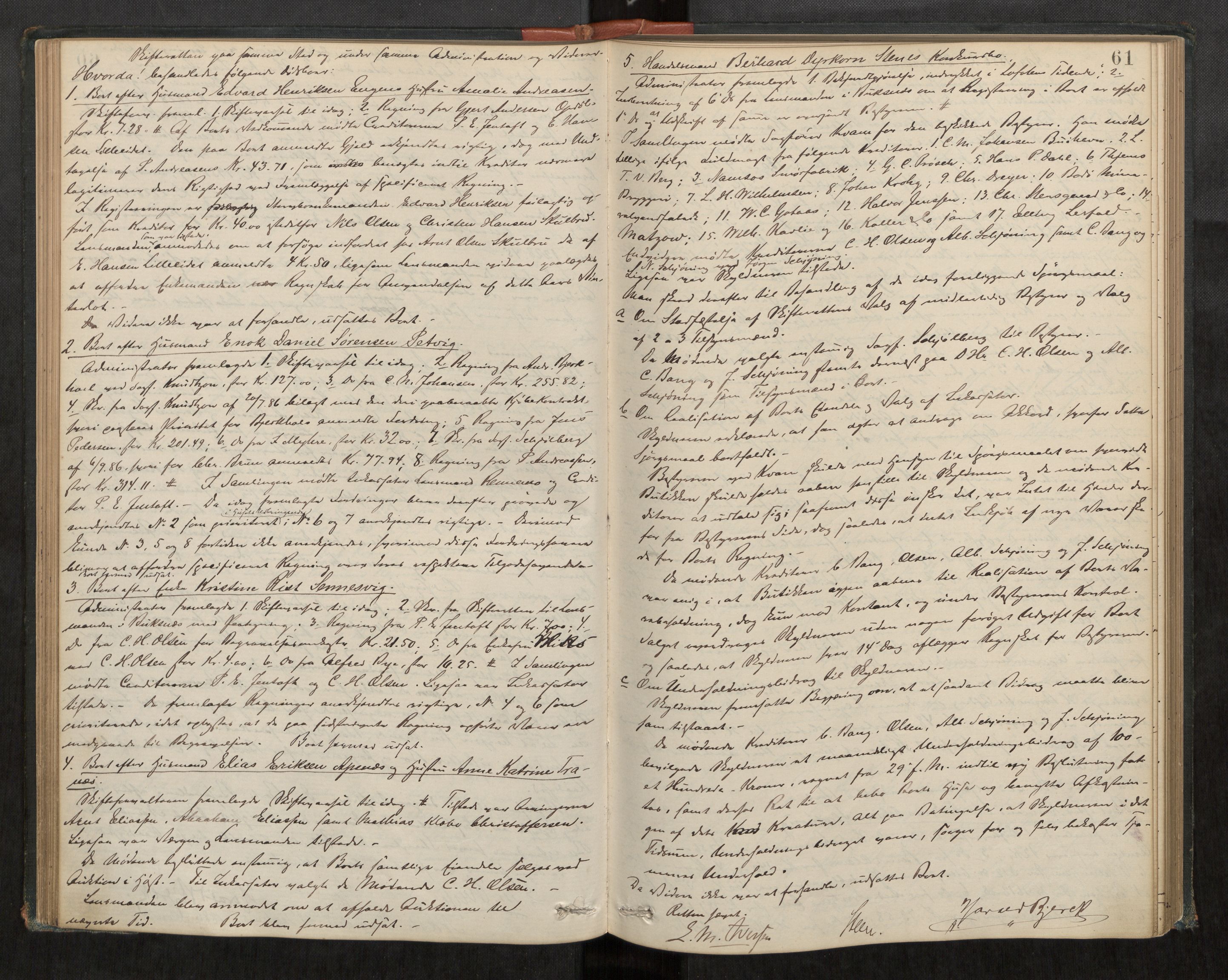 Lofoten sorenskriveri, AV/SAT-A-0017/1/3/3B/L0002: Skifteforhandlings-protokoll, 1884-1891, s. 61