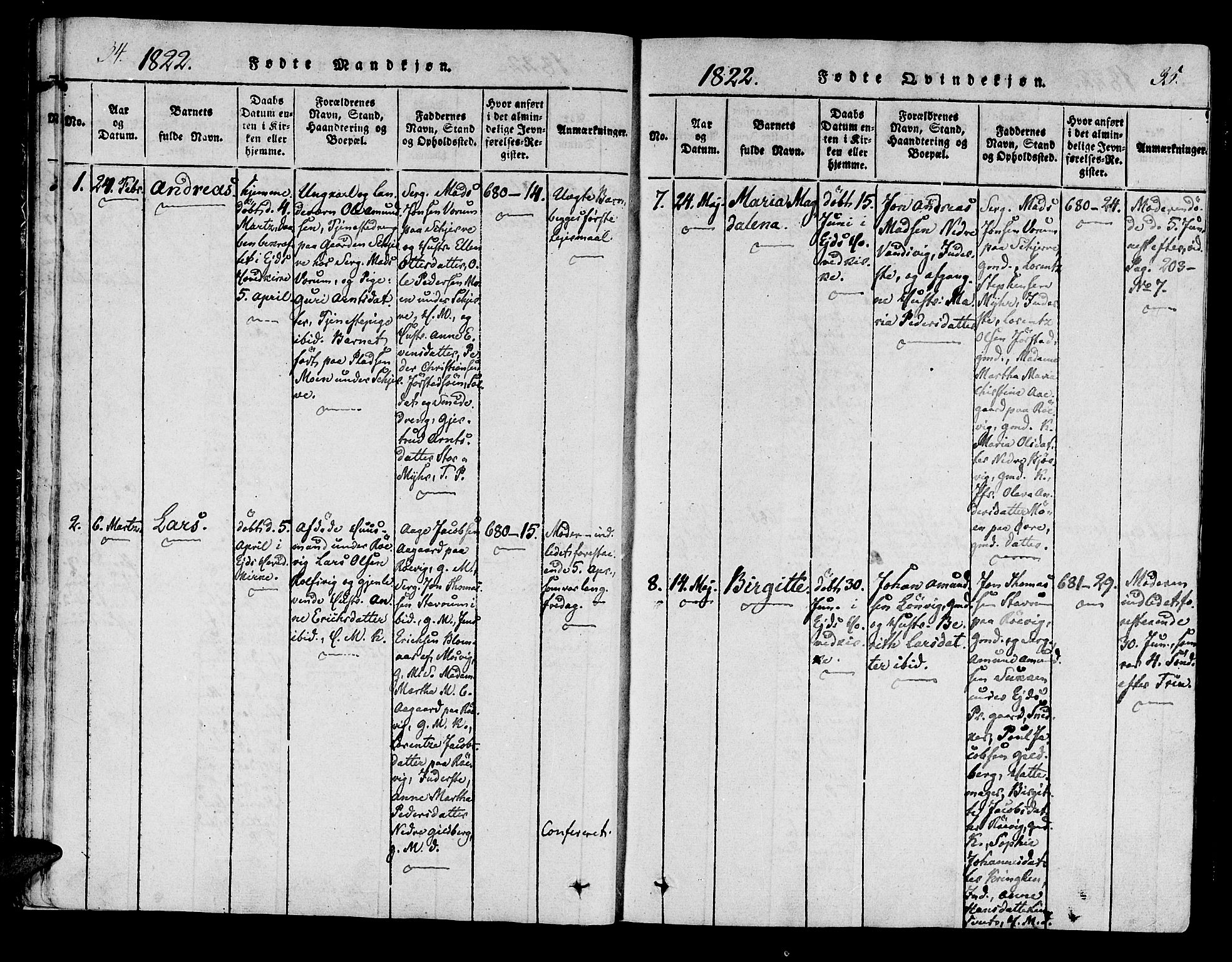 Ministerialprotokoller, klokkerbøker og fødselsregistre - Nord-Trøndelag, SAT/A-1458/722/L0217: Ministerialbok nr. 722A04, 1817-1842, s. 34-35
