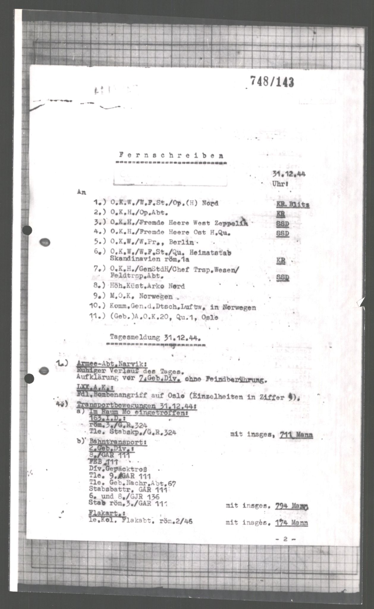 Forsvarets Overkommando. 2 kontor. Arkiv 11.4. Spredte tyske arkivsaker, AV/RA-RAFA-7031/D/Dar/Dara/L0005: Krigsdagbøker for 20. Gebirgs-Armee-Oberkommando (AOK 20), 1942-1944, s. 675