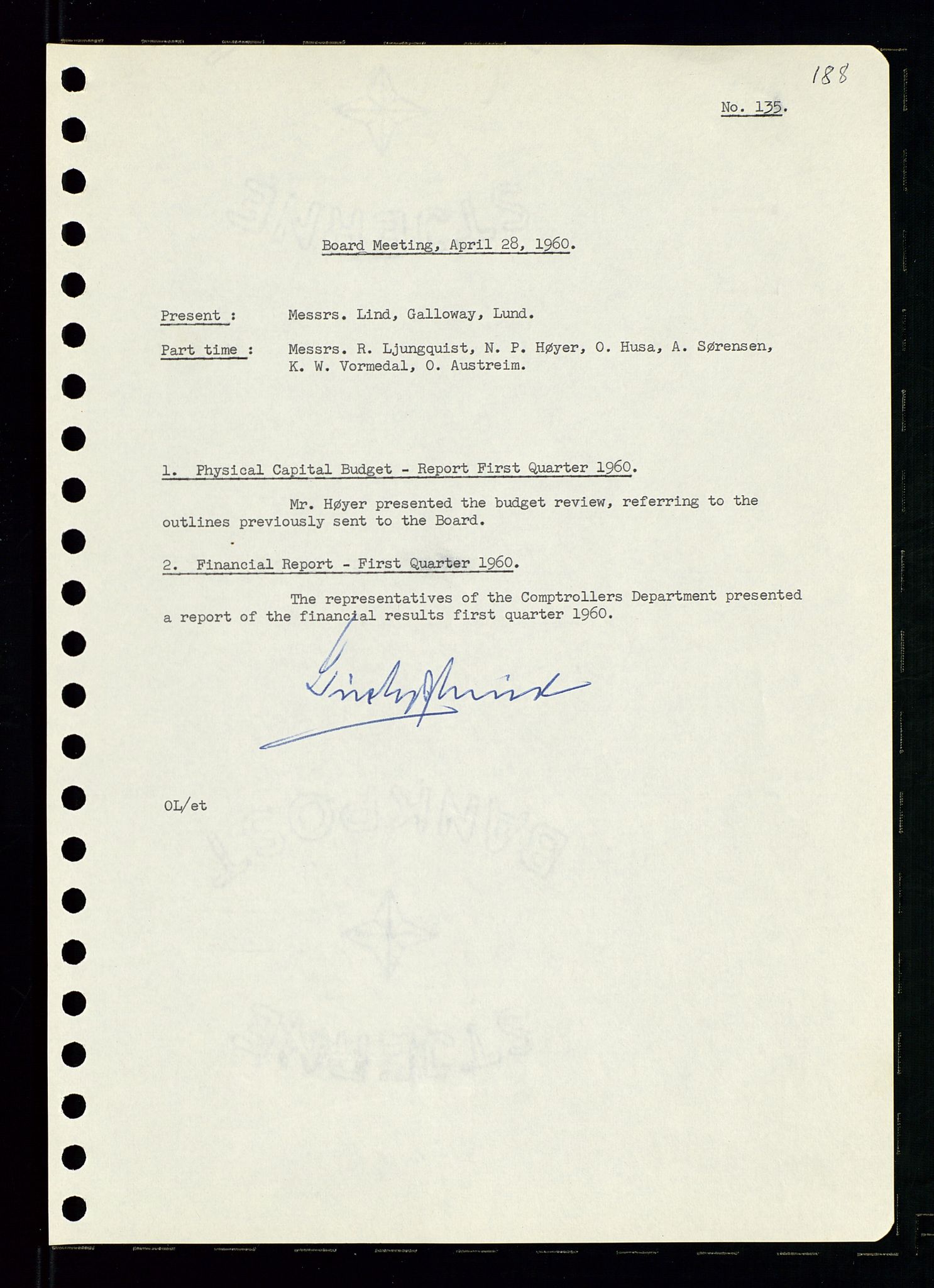 Pa 0982 - Esso Norge A/S, AV/SAST-A-100448/A/Aa/L0001/0002: Den administrerende direksjon Board minutes (styrereferater) / Den administrerende direksjon Board minutes (styrereferater), 1960-1961, s. 24
