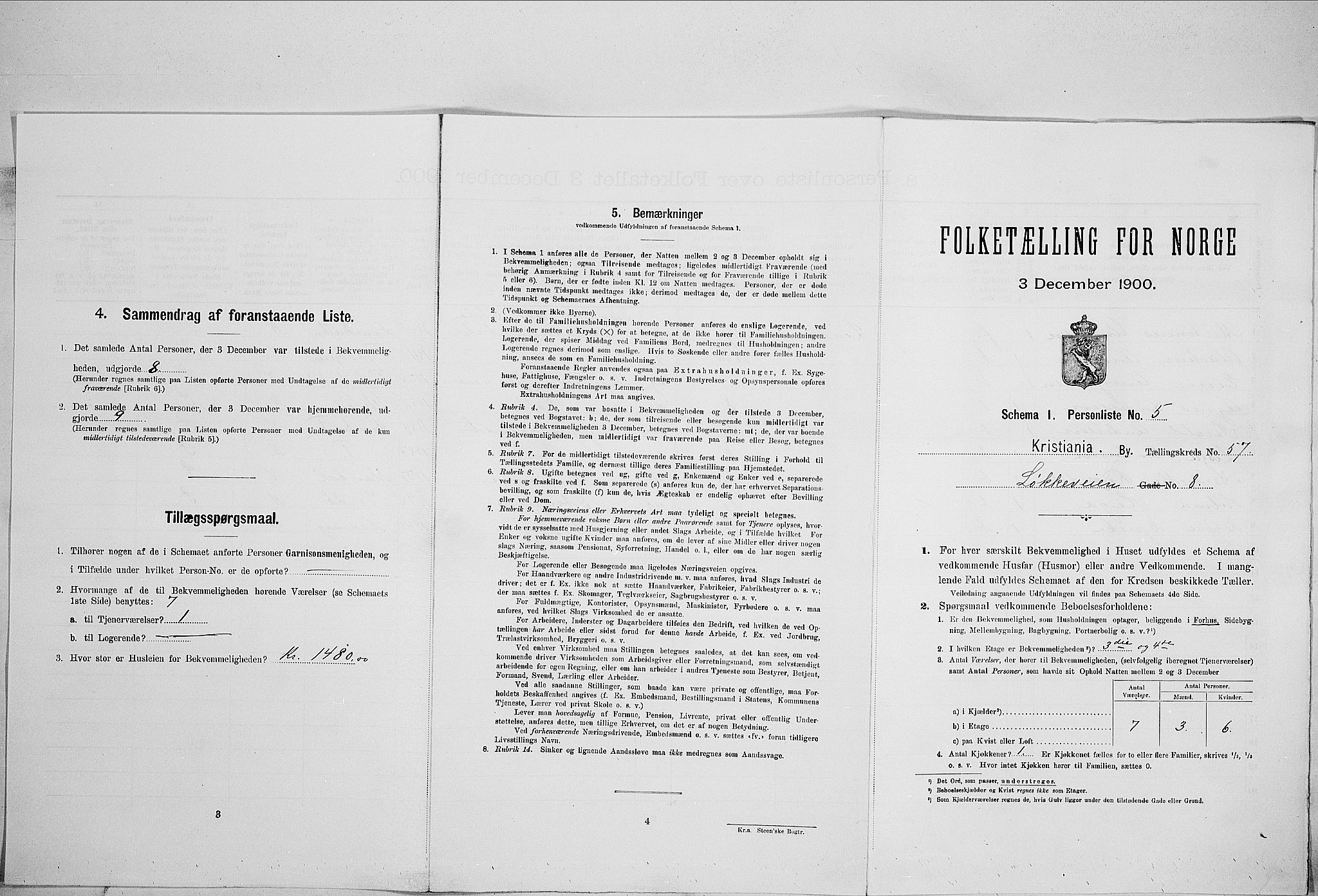 SAO, Folketelling 1900 for 0301 Kristiania kjøpstad, 1900, s. 53472