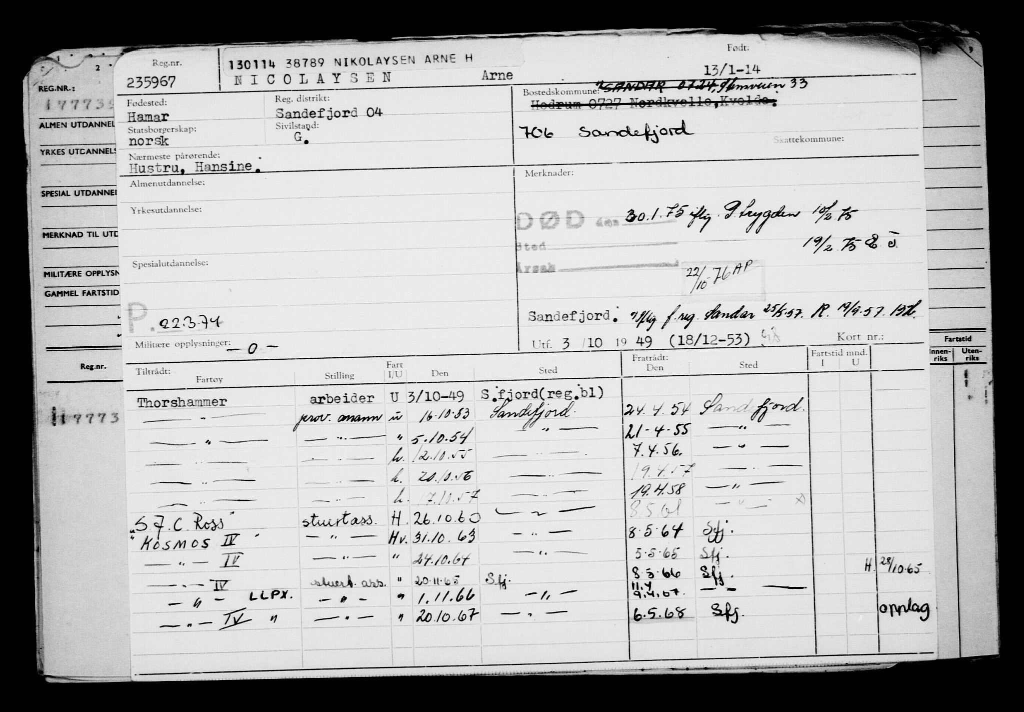 Direktoratet for sjømenn, AV/RA-S-3545/G/Gb/L0118: Hovedkort, 1914, s. 31