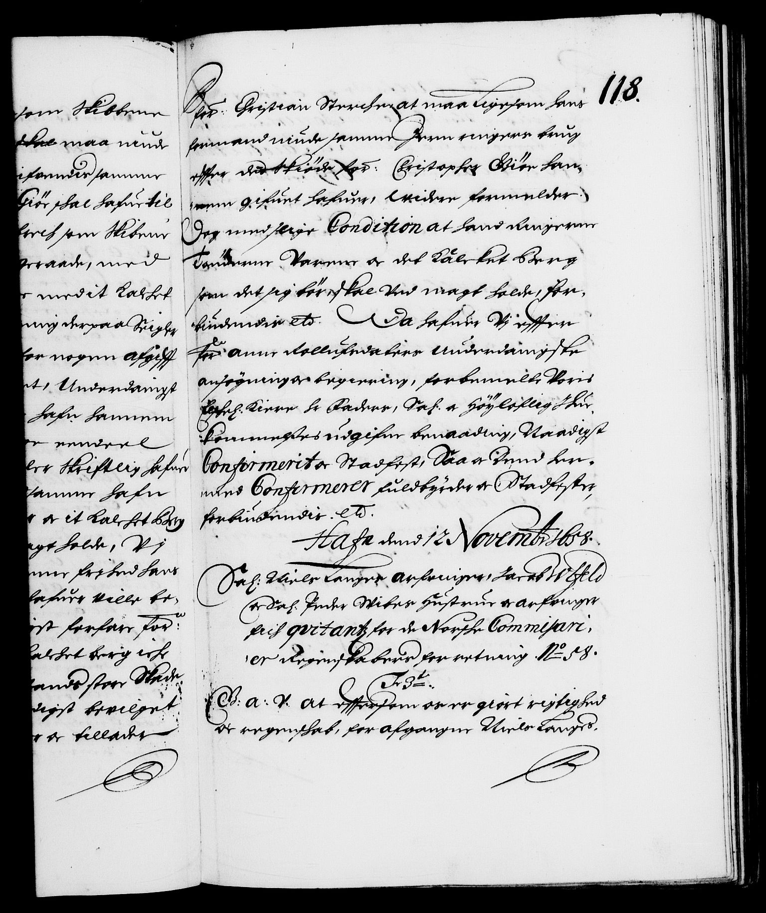 Danske Kanselli 1572-1799, AV/RA-EA-3023/F/Fc/Fca/Fcaa/L0009: Norske registre (mikrofilm), 1657-1660, s. 118a