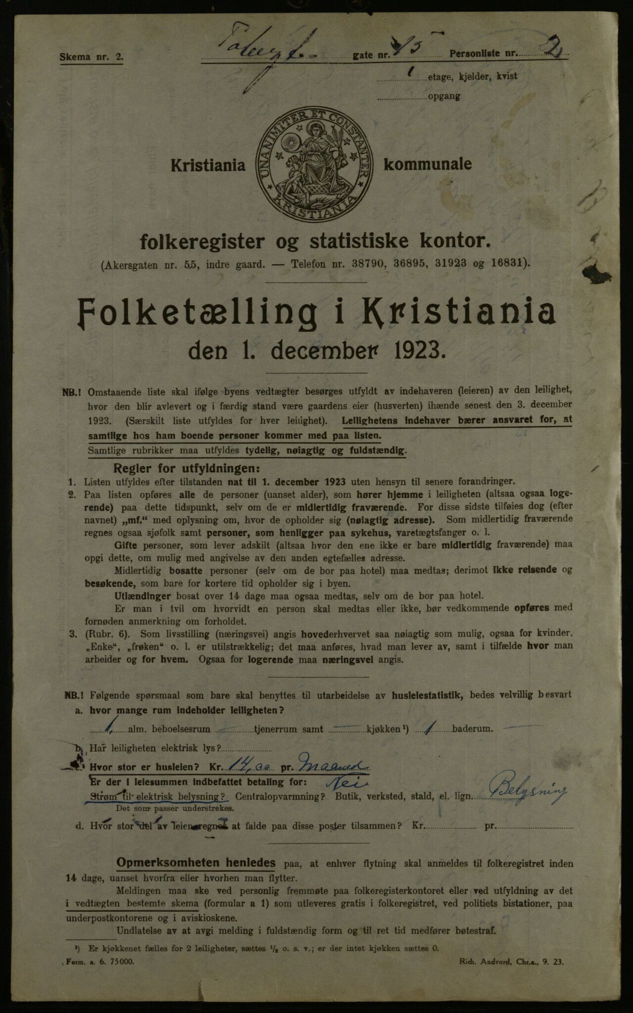 OBA, Kommunal folketelling 1.12.1923 for Kristiania, 1923, s. 127324