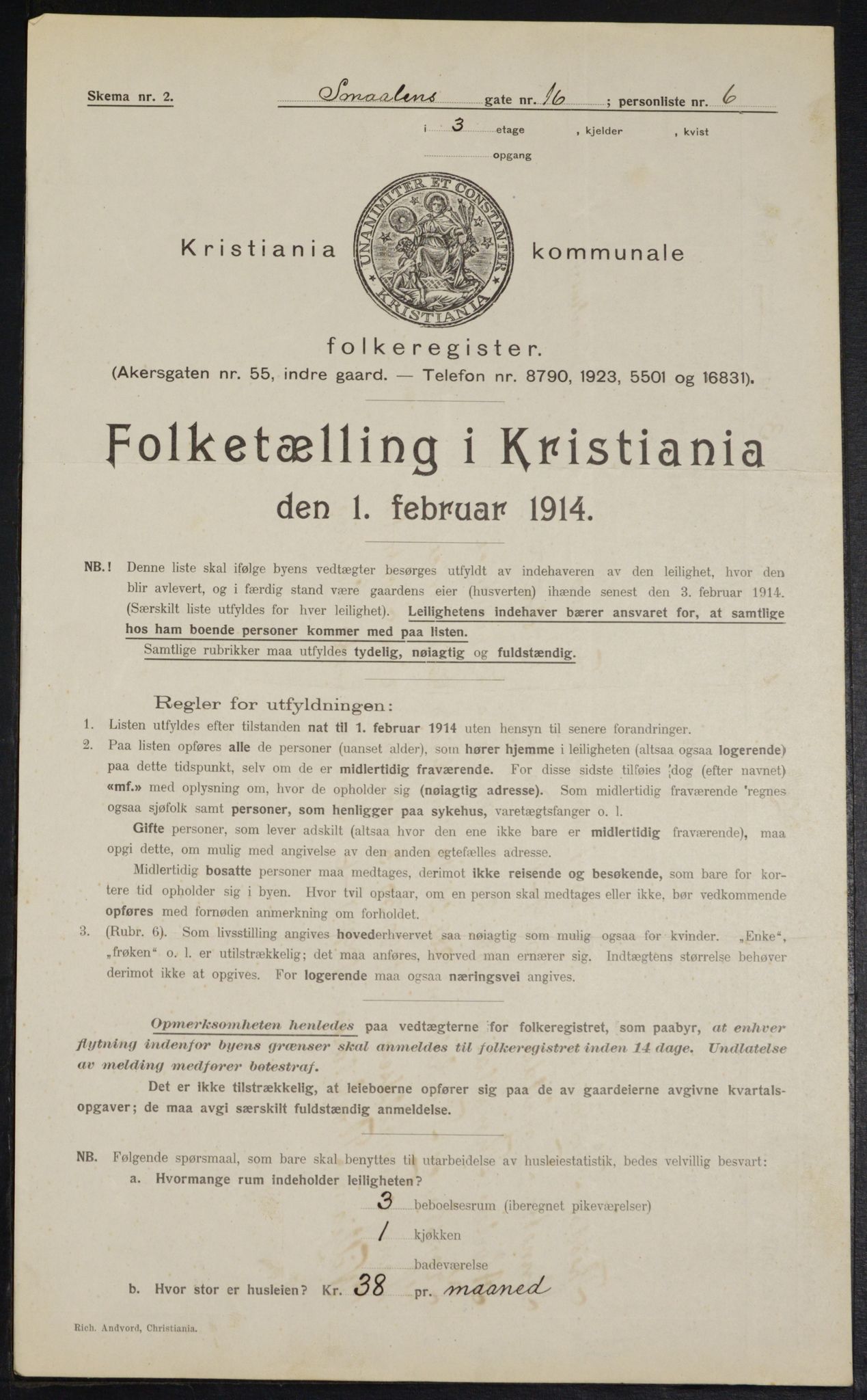 OBA, Kommunal folketelling 1.2.1914 for Kristiania, 1914, s. 97801