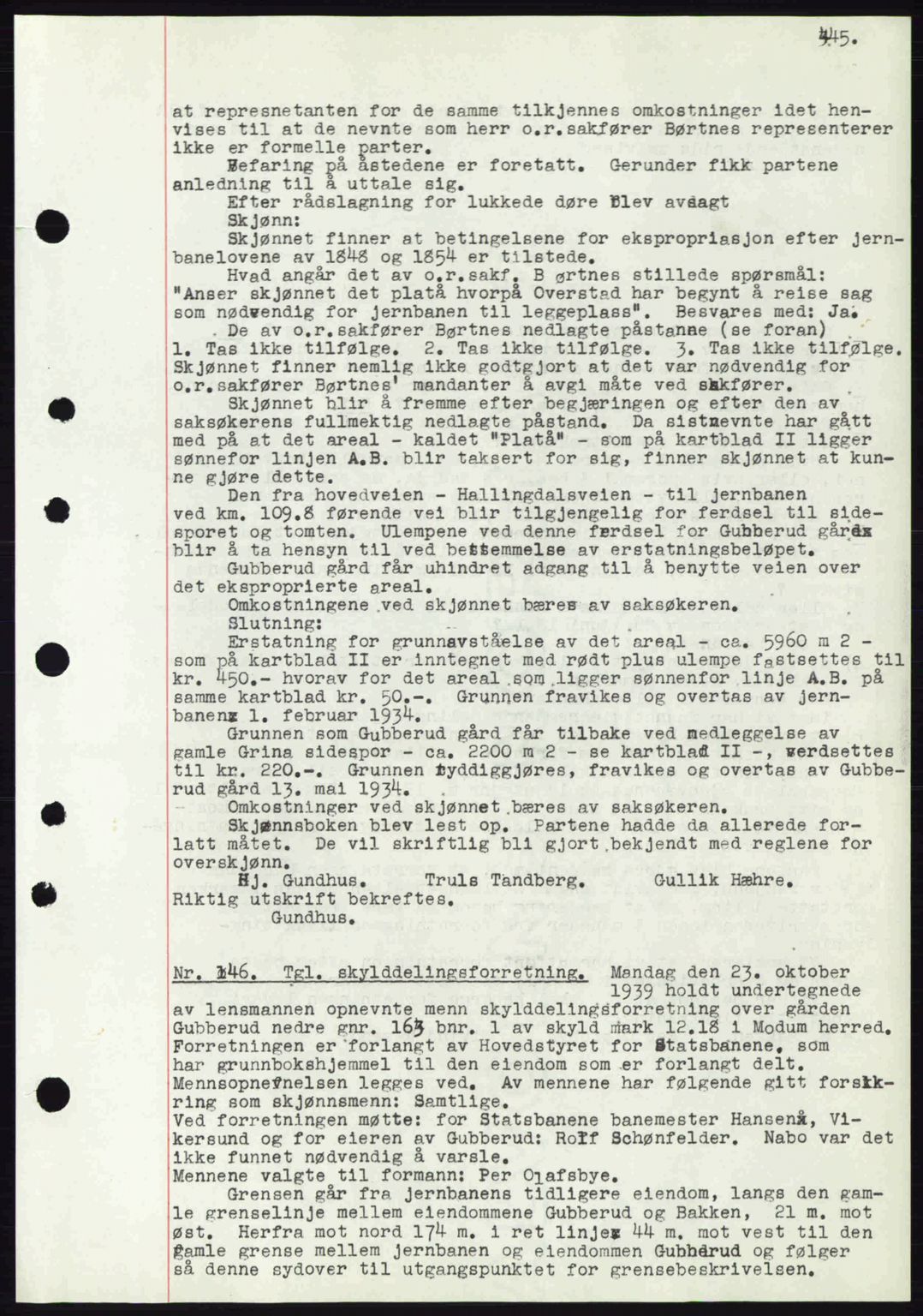 Eiker, Modum og Sigdal sorenskriveri, SAKO/A-123/G/Ga/Gab/L0041: Pantebok nr. A11, 1939-1940, Dagboknr: 146/1940