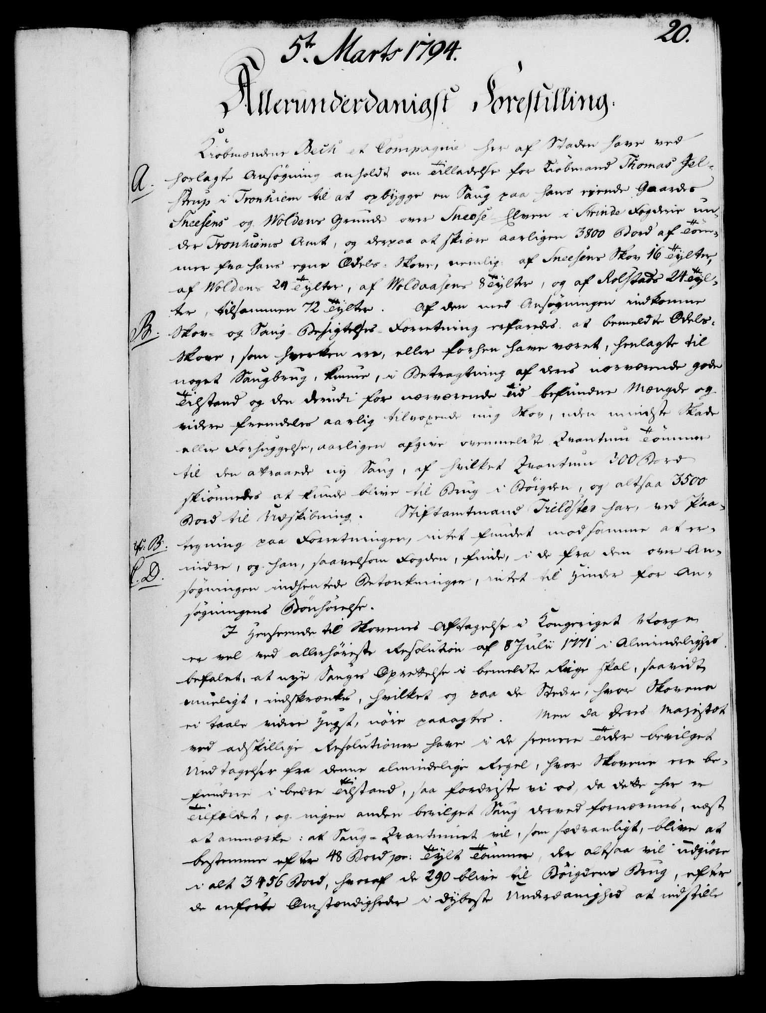 Rentekammeret, Kammerkanselliet, AV/RA-EA-3111/G/Gf/Gfa/L0076: Norsk relasjons- og resolusjonsprotokoll (merket RK 52.76), 1794, s. 124