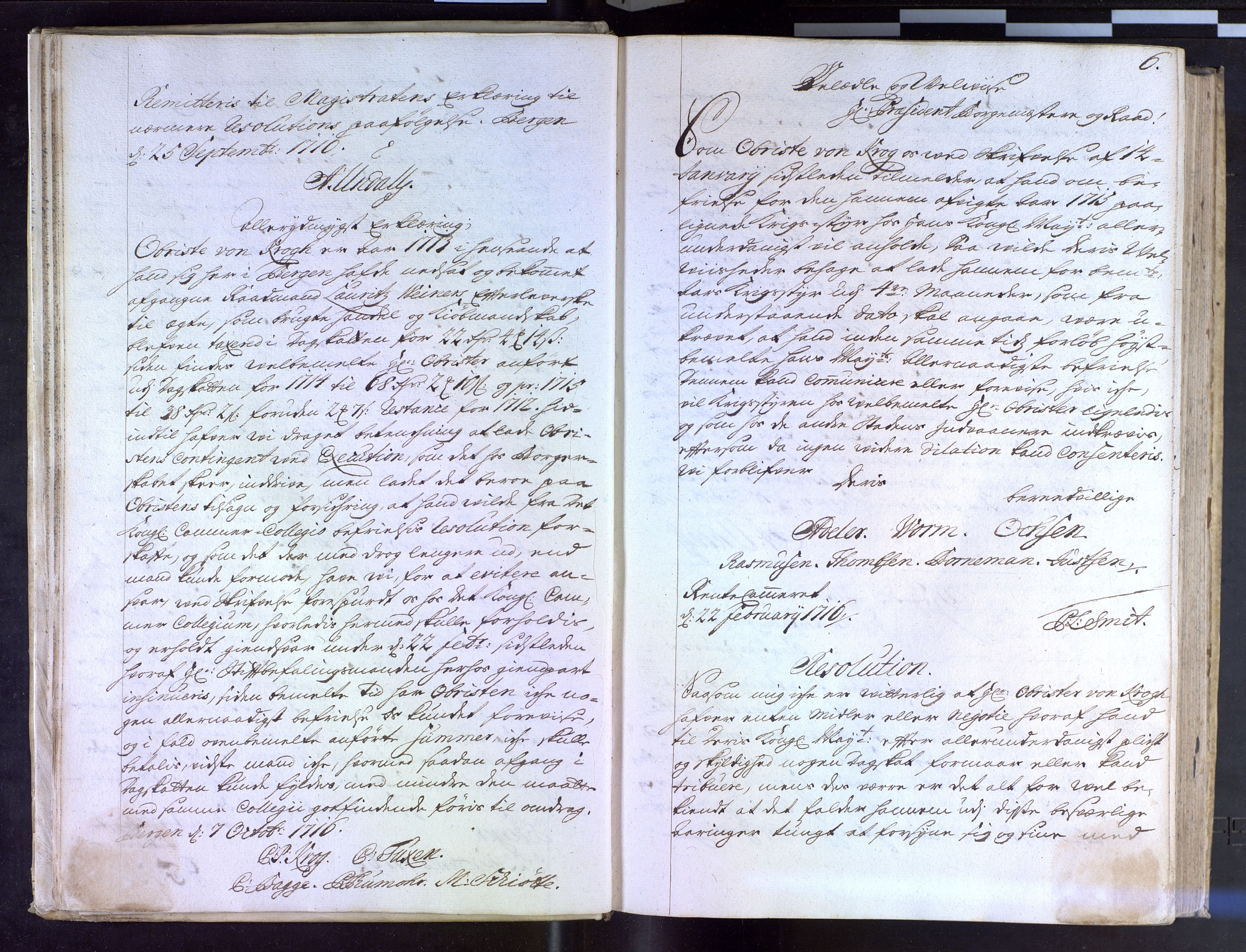 Stiftamtmannen i Bergen, AV/SAB-A-100006/A/Aa/L0012: Lnr. 11: Resolusjonsbok, 1716-1718