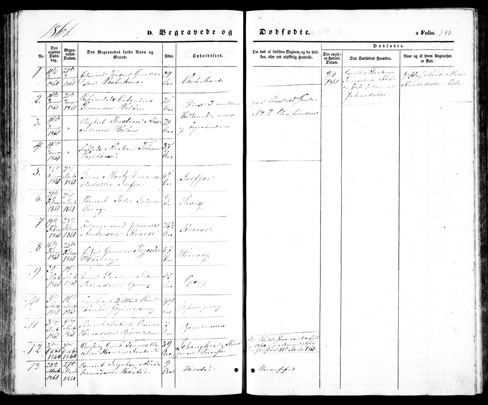 Høvåg sokneprestkontor, SAK/1111-0025/F/Fb/L0002: Klokkerbok nr. B 2, 1847-1869, s. 345