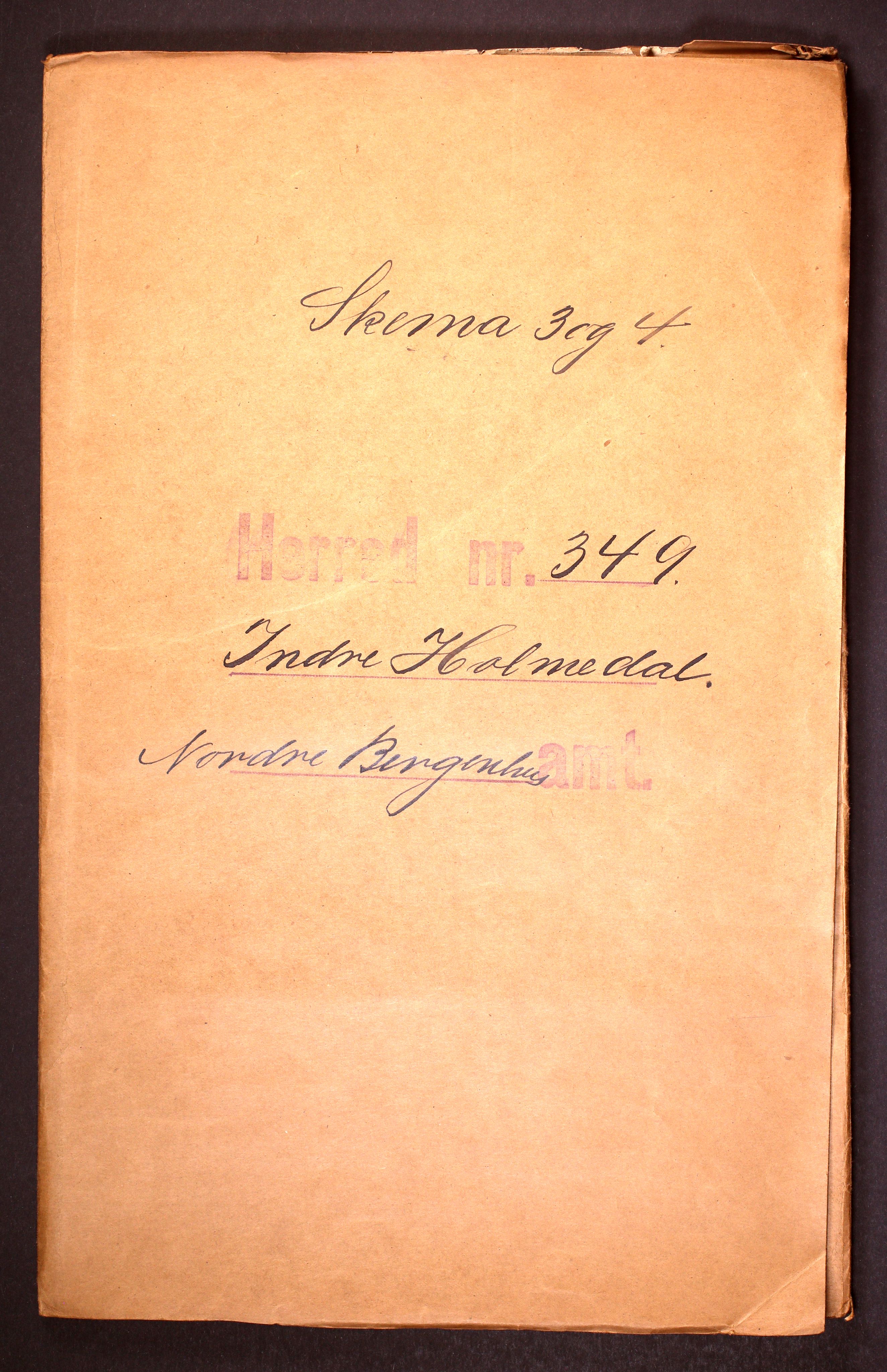 RA, Folketelling 1910 for 1430 Indre Holmedal herred, 1910, s. 1