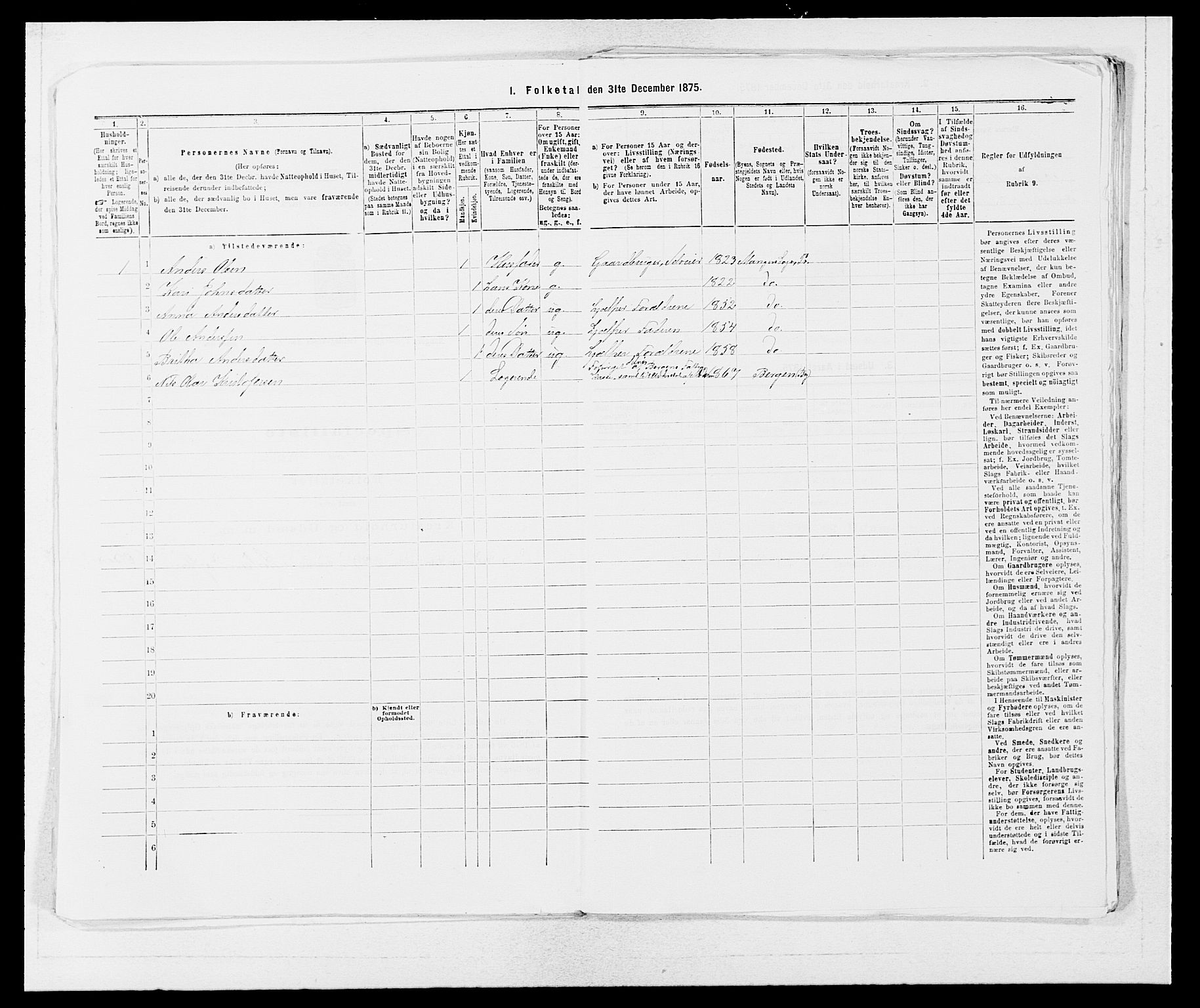 SAB, Folketelling 1875 for 1261P Manger prestegjeld, 1875, s. 885