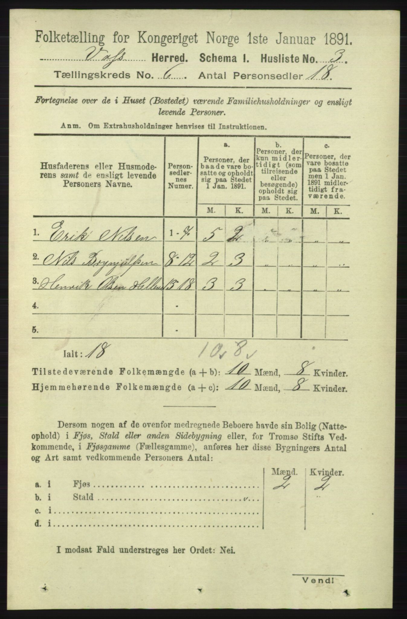 RA, Folketelling 1891 for 1235 Voss herred, 1891, s. 3219