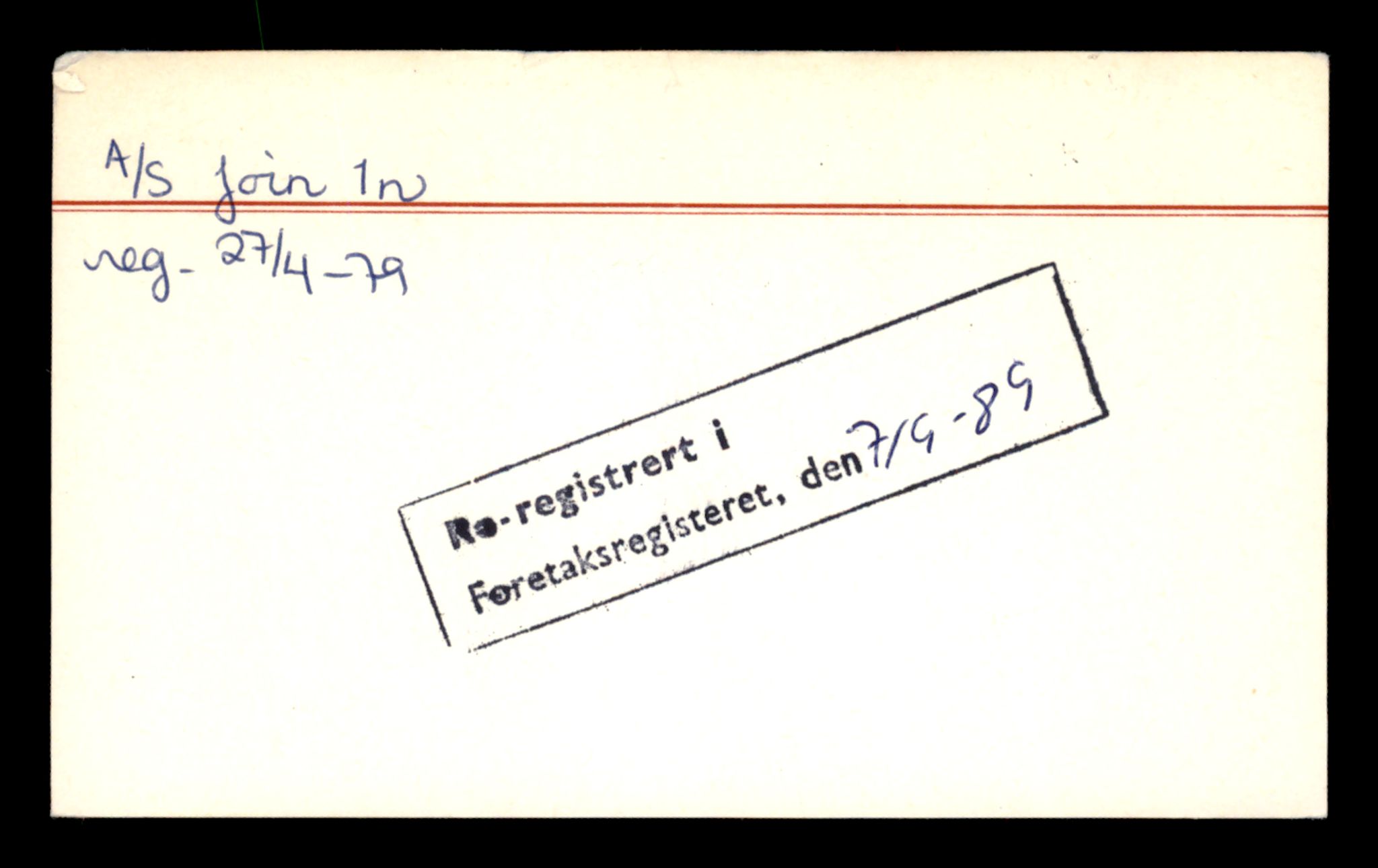 Oslo byfogd, Handelsregisteret, SAT/A-10867/G/Ga/Gad/L0015: Kartotekkort, Joi-Kk, 1890-1990