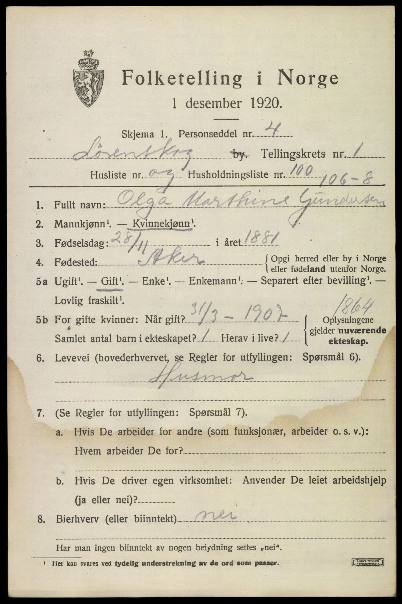 SAO, Folketelling 1920 for 0230 Lørenskog herred, 1920, s. 2069