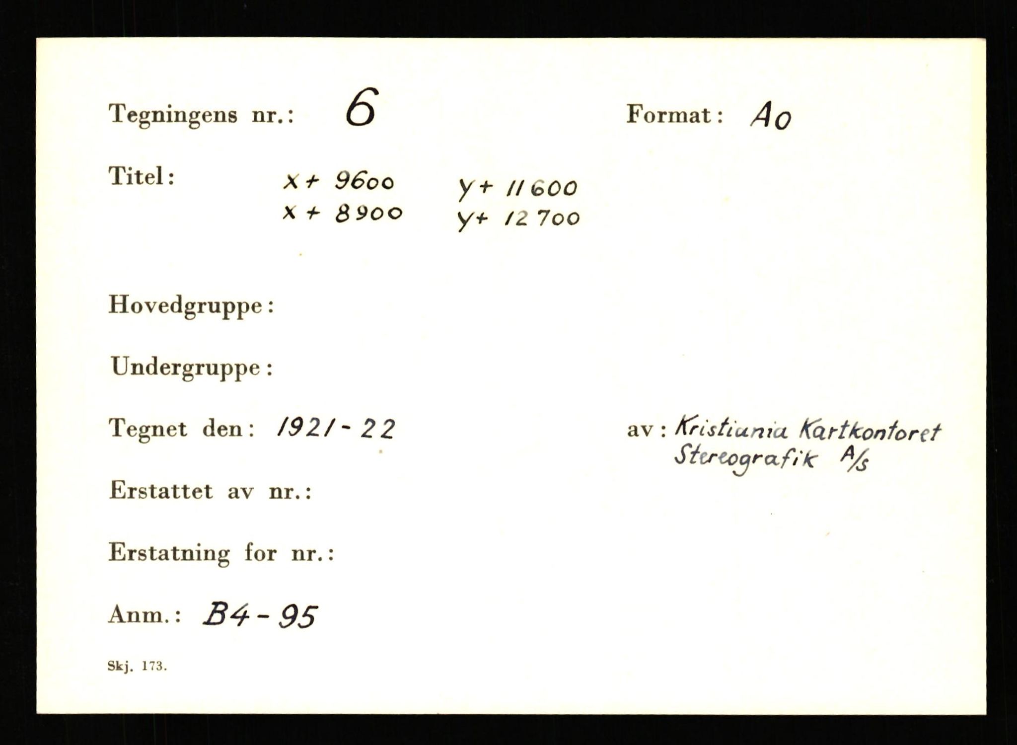 Kings Bay Kull Comp. A/S, AV/SATØ-P-0072/T/Ta/L0606: Kartotek over kart og tegninger, registrert etter nummer og etter emne, 1913-1974, s. 7