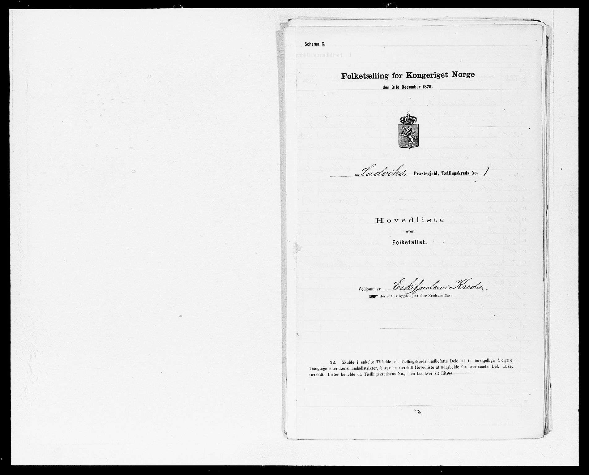 SAB, Folketelling 1875 for 1415P Lavik prestegjeld, 1875, s. 2
