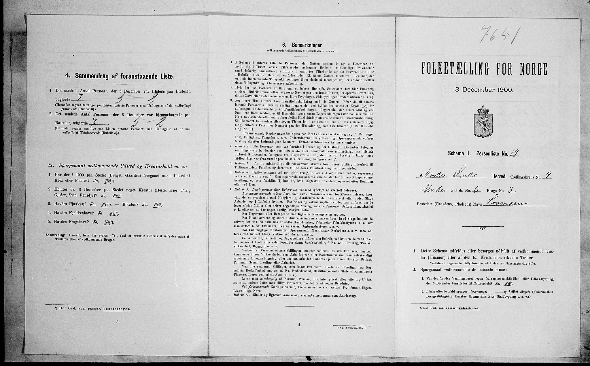SAH, Folketelling 1900 for 0538 Nordre Land herred, 1900, s. 1177